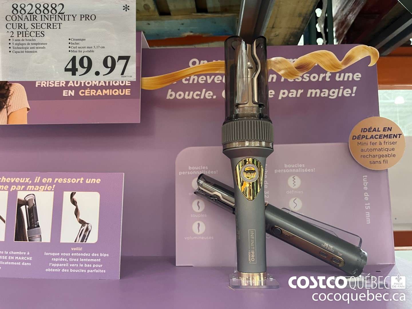 8828882 CONAIR INFINITY PRO CURL SECRET, 2 PIECES  $49.97