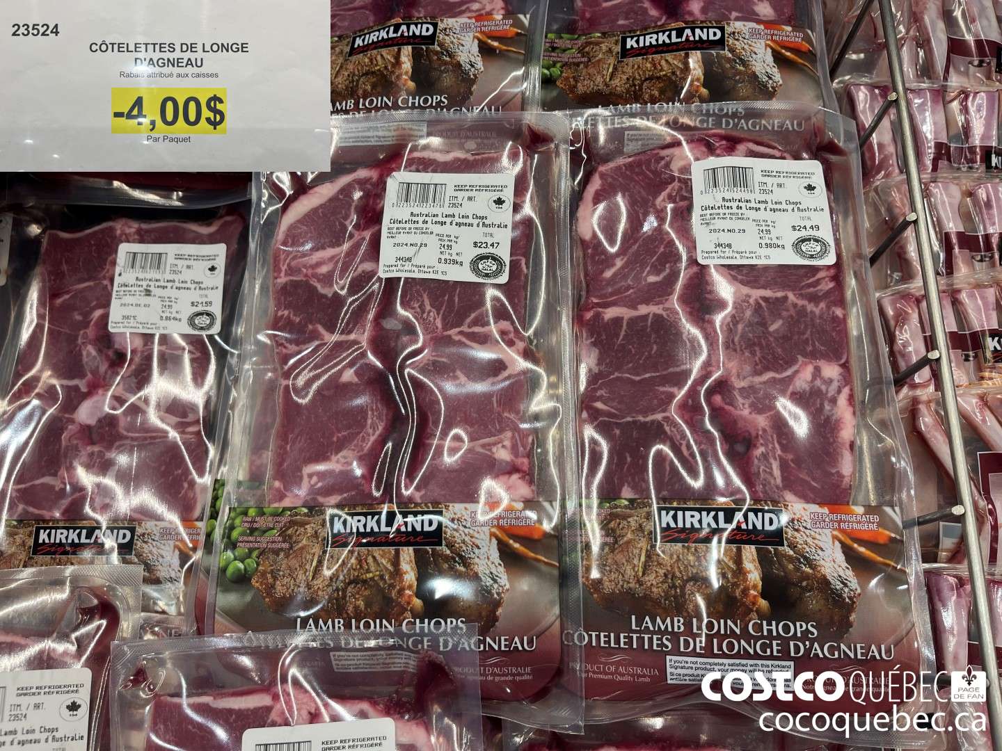 23524 COTELETTES DE LONGE D'AGNEAU  ($4.00 INSTANT SAVINGS)