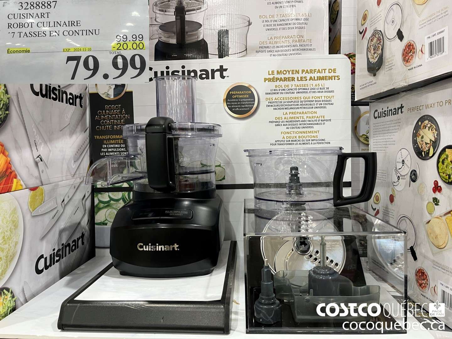 3288887 CUISINART ROBOT CULINAIRE “7 TASSES EN CONTINU  ($20.00 INSTANT SAVINGS EXPIRES ON 2024-11-10) $79.99