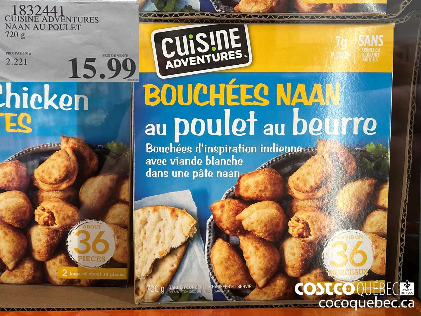 1832441 CUISINE ADVENTURES NAAN AU POULET 720 g  $15.99