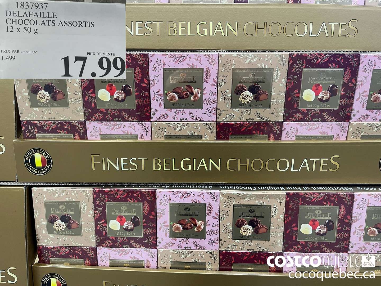 1837937 DELAFAILLE CHOCOLATS ASSORTIS  $17.99