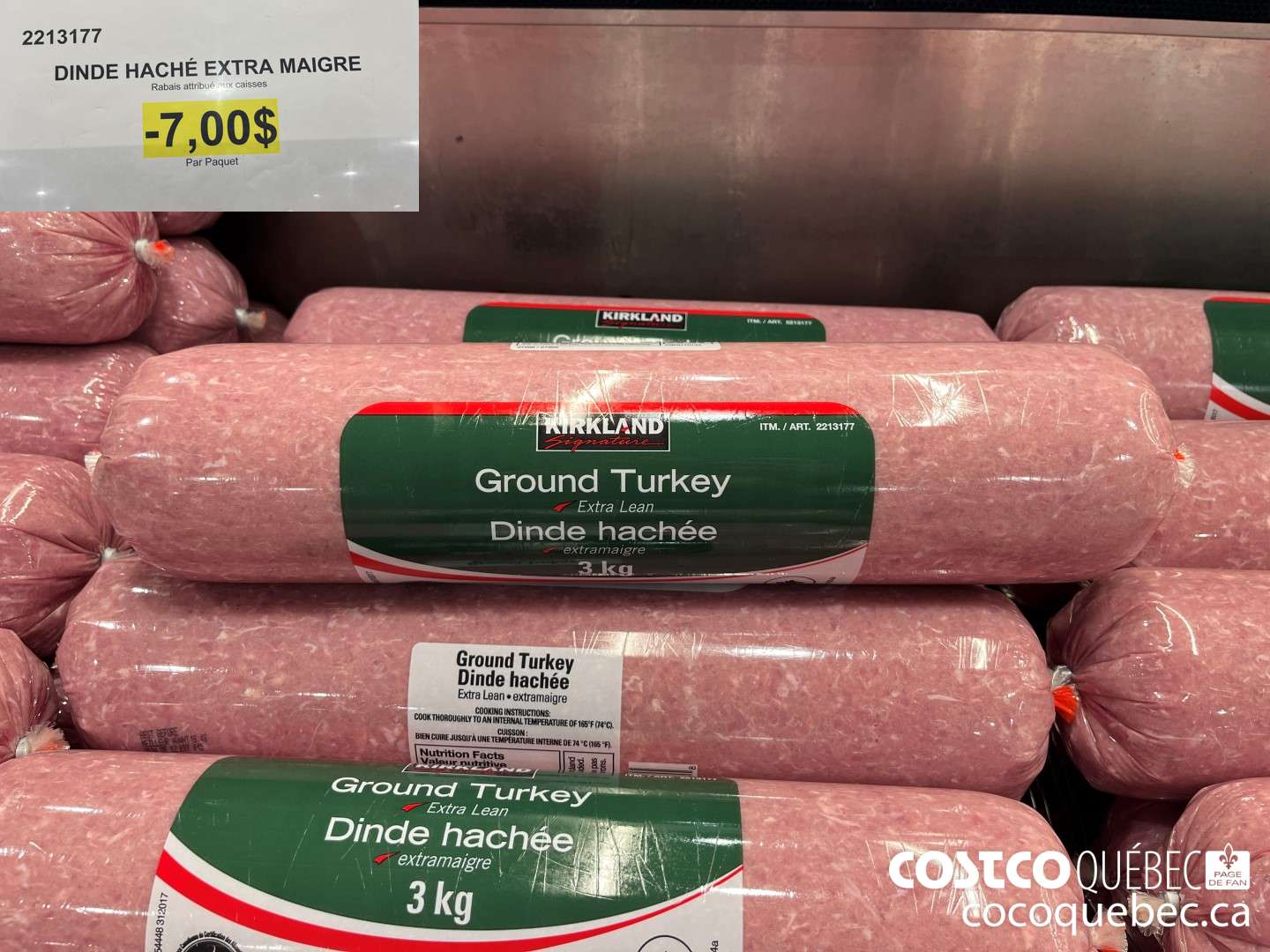 2213177 DINDE HACHE EXTRA MAIGRE Par Paquet  ($7.00 INSTANT SAVINGS)