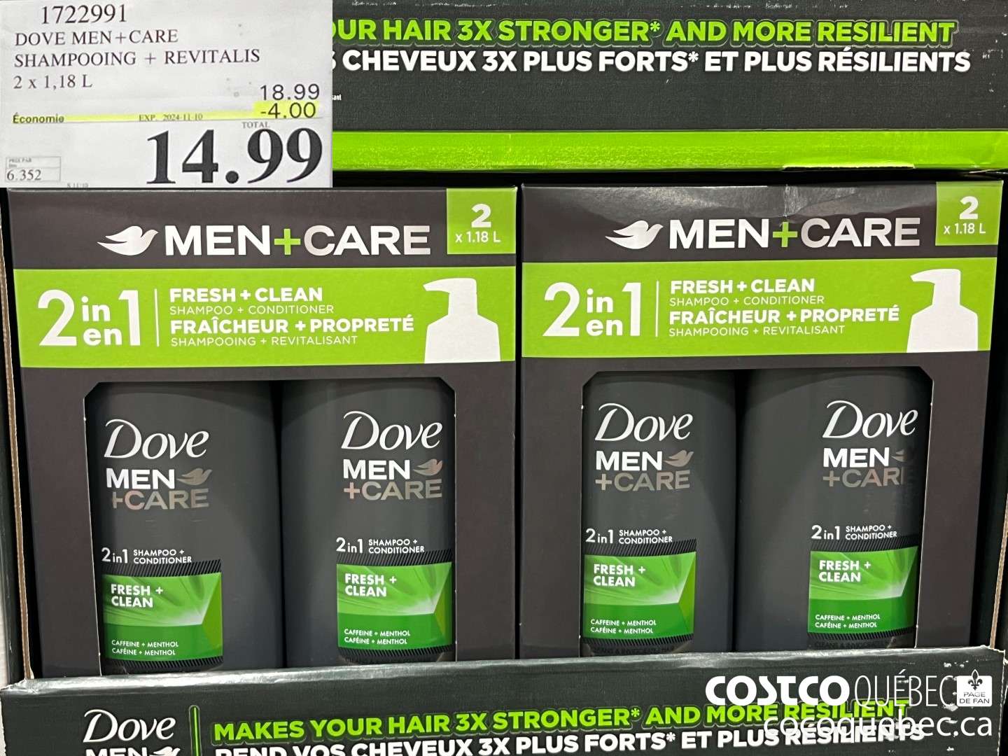 1722991 DOVE MEN+CARE SHAMPOOING + REVITALIS  ($4.00 INSTANT SAVINGS EXPIRES ON 2024-11-10) $14.99