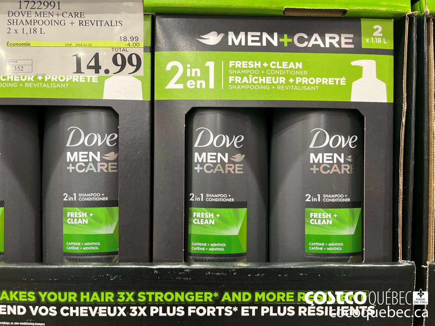 1722991 DOVE MEN+CARE SHAMPOOING + REVITALIS  ($4.00 INSTANT SAVINGS EXPIRES ON 2024-11-10) $14.99