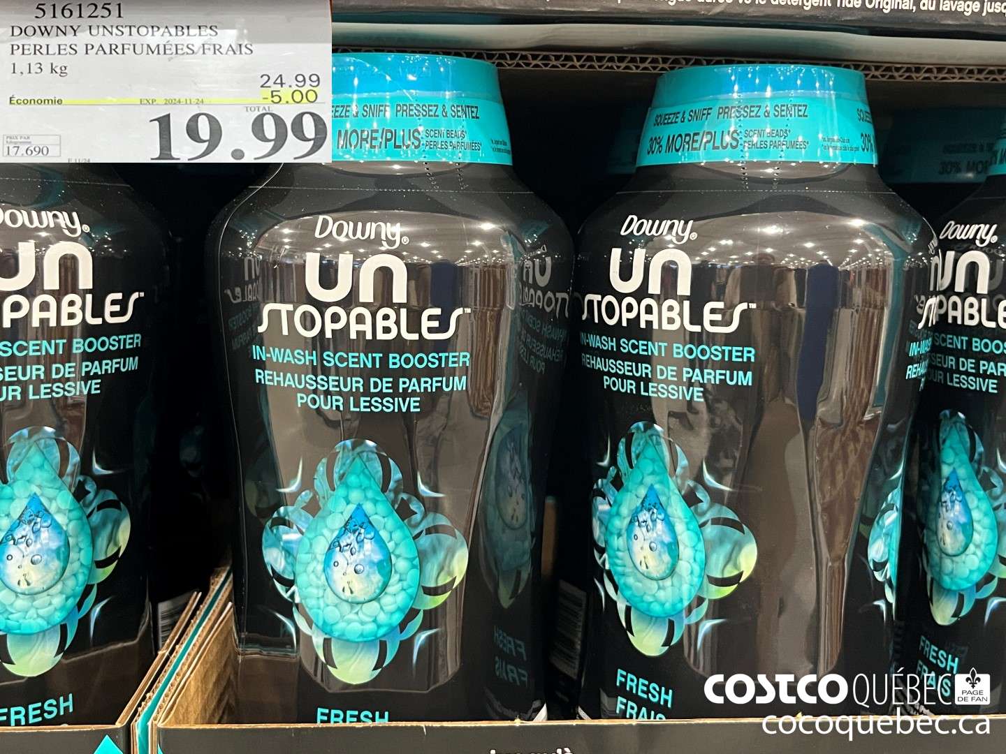 5161251 DOWNY UNSTOPABLES PERLES PARFUMEES FRAIS  ($5.00 INSTANT SAVINGS EXPIRES ON 2024-11-24) $19.99