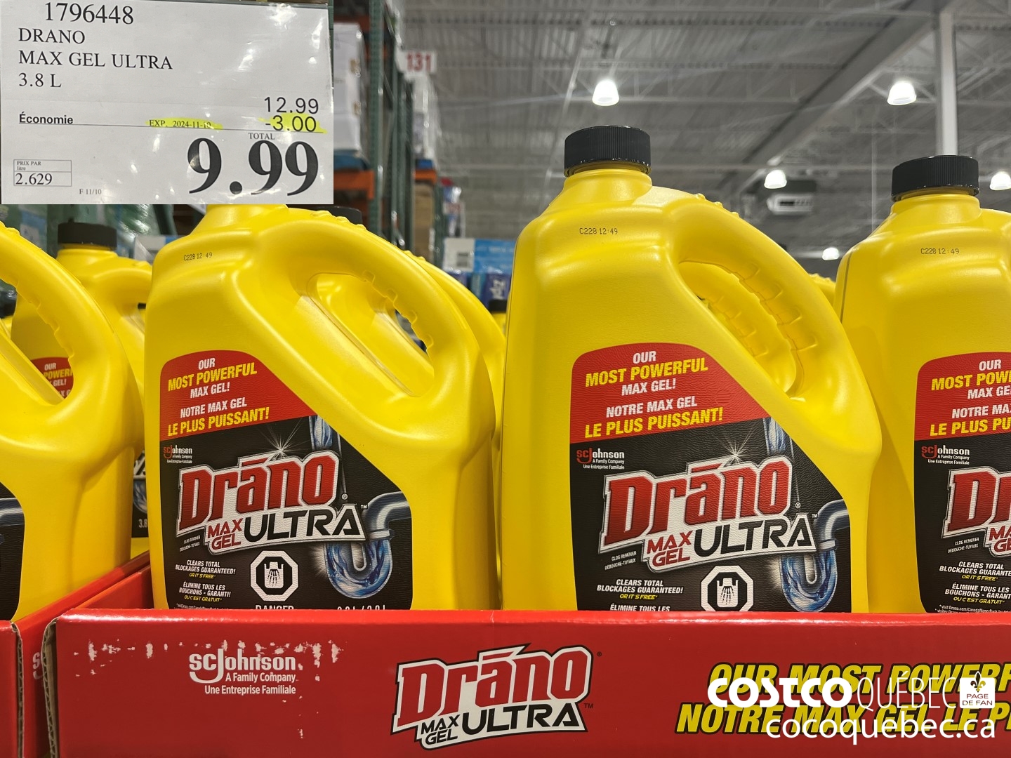 1796448 DRANO MAX GEL ULTRA  ($3.00 INSTANT SAVINGS EXPIRES ON 2024-11-10) $9.99
