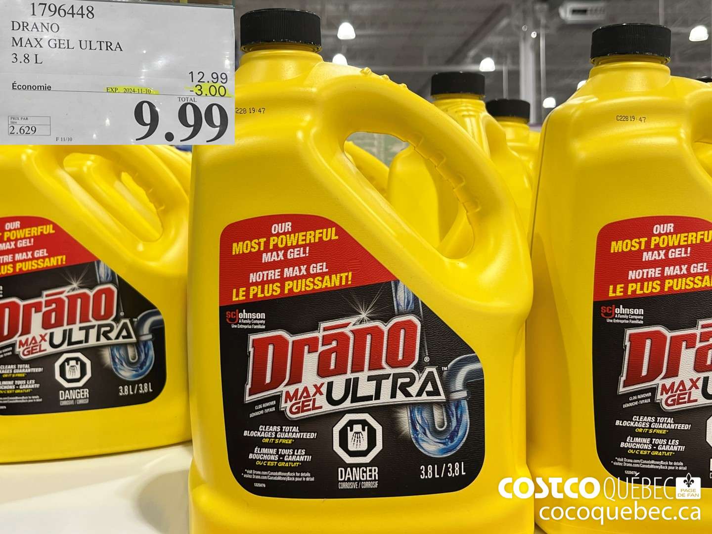 1796448 DRANO MAX GEL ULTRA  ($3.00 INSTANT SAVINGS EXPIRES ON 2024-11-10) $9.99