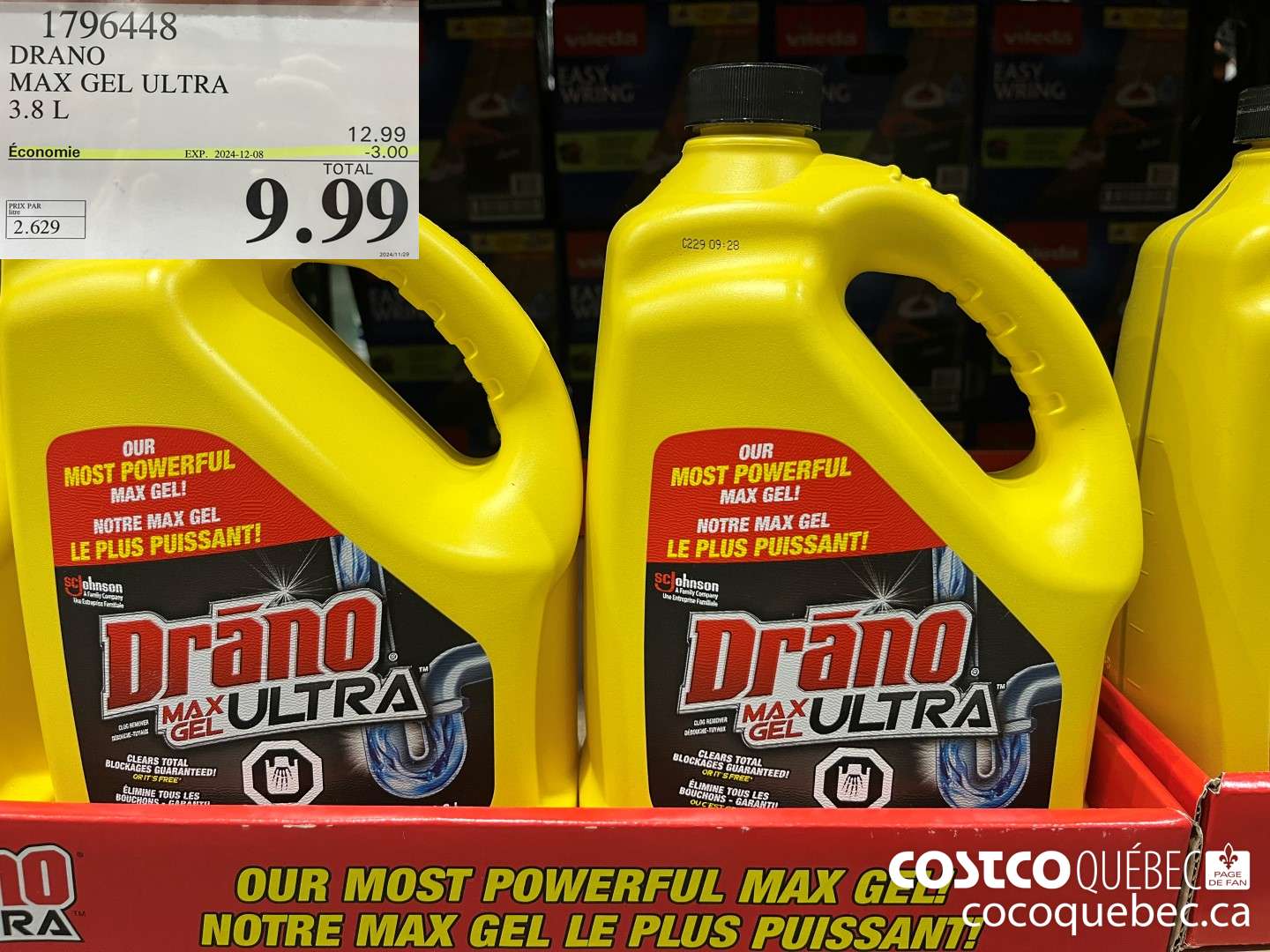 1796448 DRANO MAX GEL ULTRA  ($3.00 INSTANT SAVINGS EXPIRES ON 2024-12-08) $9.99