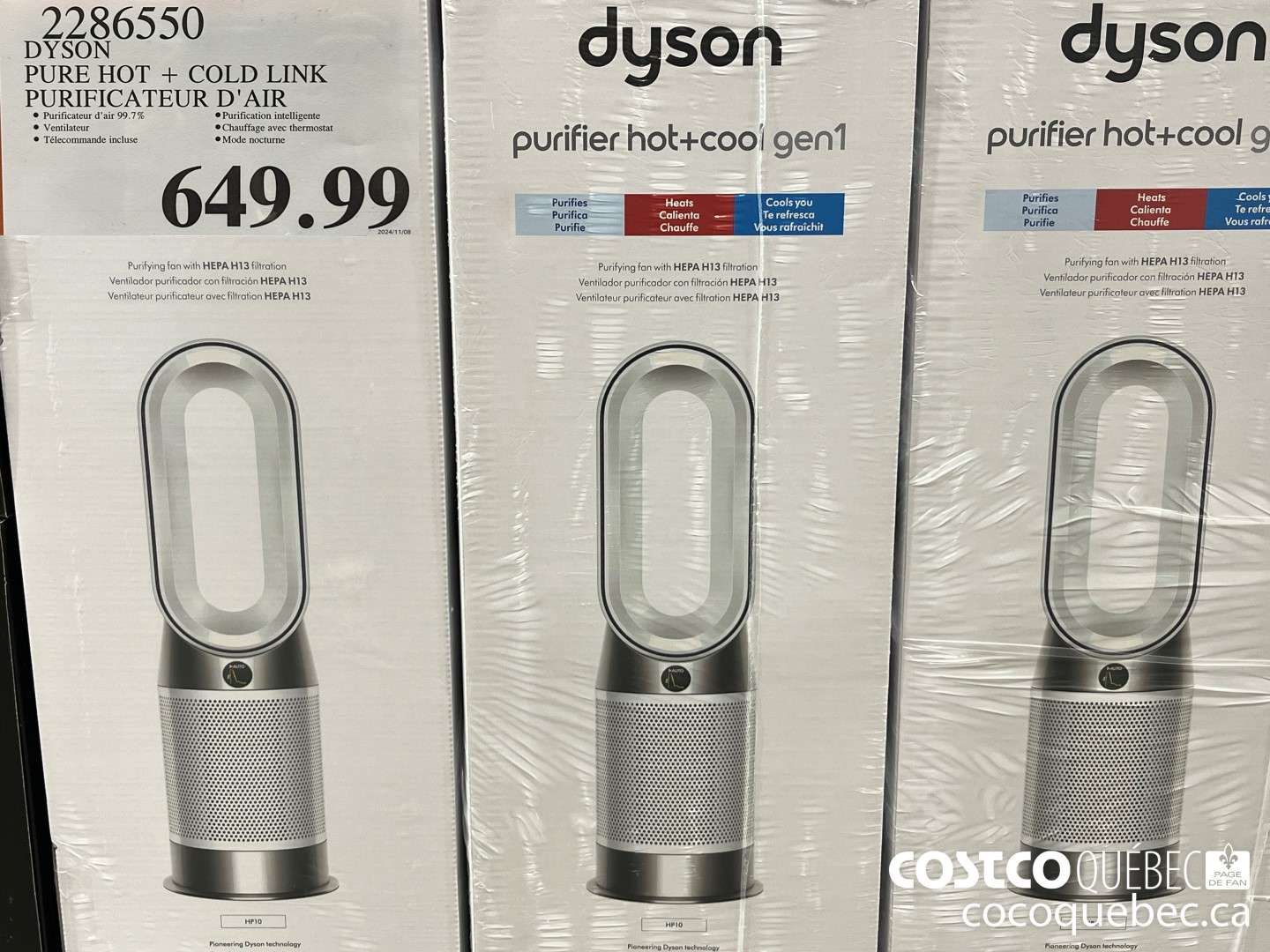 2286550 DYSON PURE HOT + COLD LINK PURIFICATEUR D' AIR  $649.99