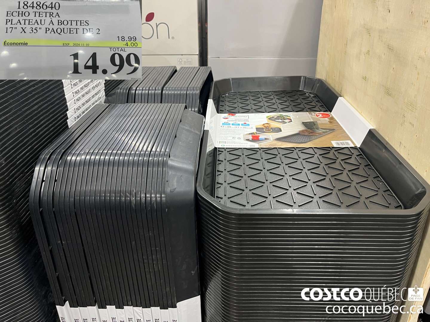 1848640 ECHO TETRA PLATEAU A BOTTES PAQUET DE 2  ($4.00 INSTANT SAVINGS EXPIRES ON 2024-11-10) $14.99