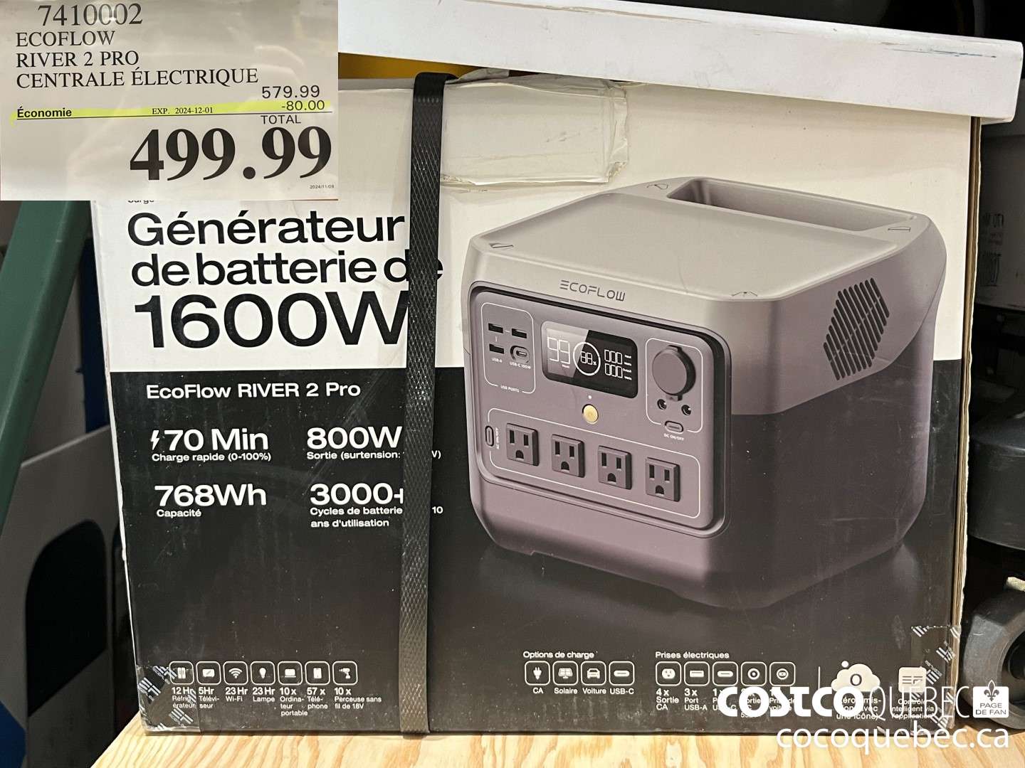 7410002 ECOFLOW RIVER 2 PRO CENTRALE ELECTRIQUE  ($80.00 INSTANT SAVINGS EXPIRES ON 2024-12-01) $499.99