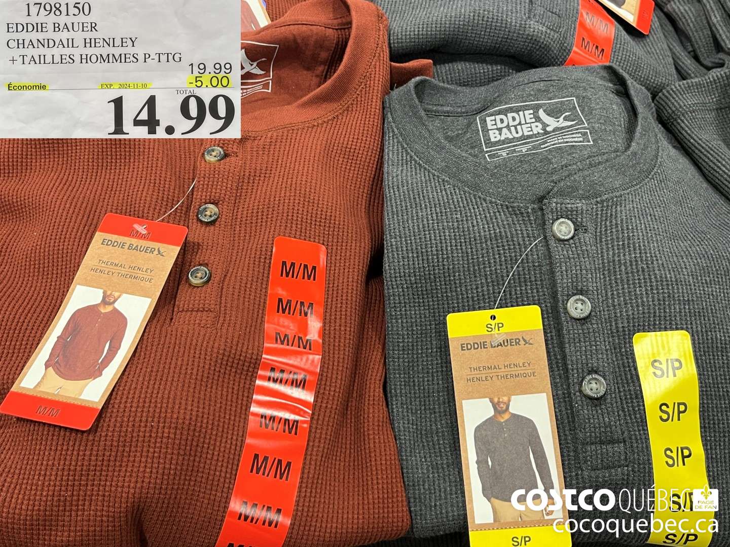 1798150 EDDIE BAUER CHANDAIL HENLEY  ($5.00 INSTANT SAVINGS EXPIRES ON 2024-11-03) $14.99