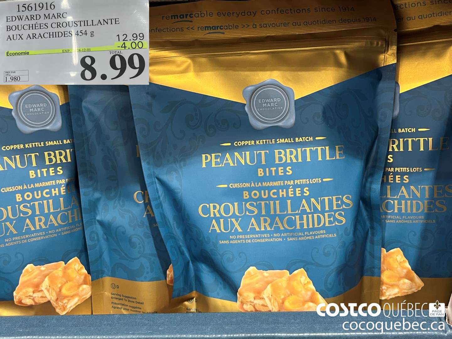1561916 EDWARD MARC BOUCHEES CROUSTILLANTE AUX ARACHIDES  ($4.00 INSTANT SAVINGS EXPIRES ON 2024-12-01) $8.99