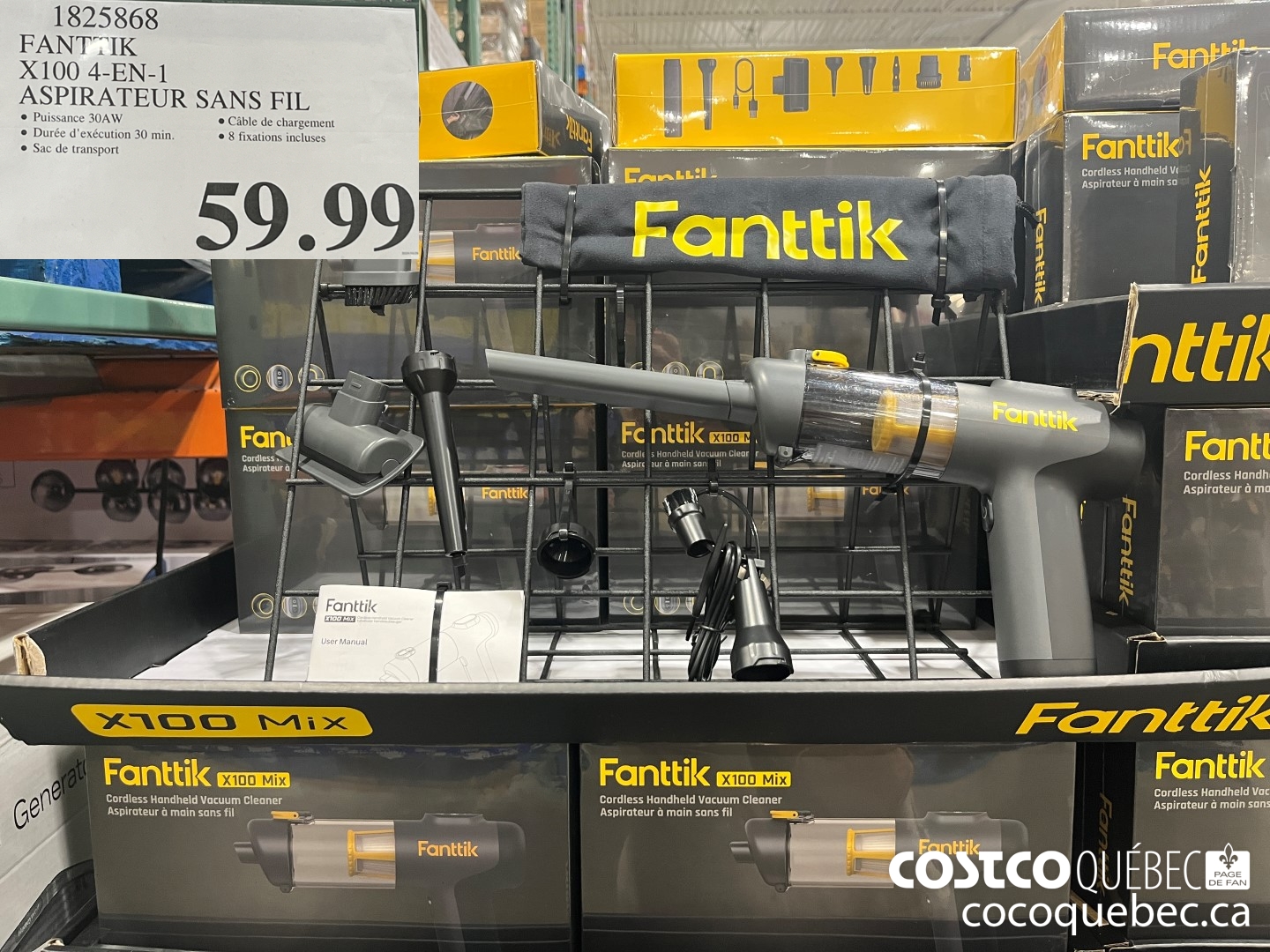 1825868 FANTTIK X100 4-EN-1 ASPIRATEUR SANS FIL  $59.99