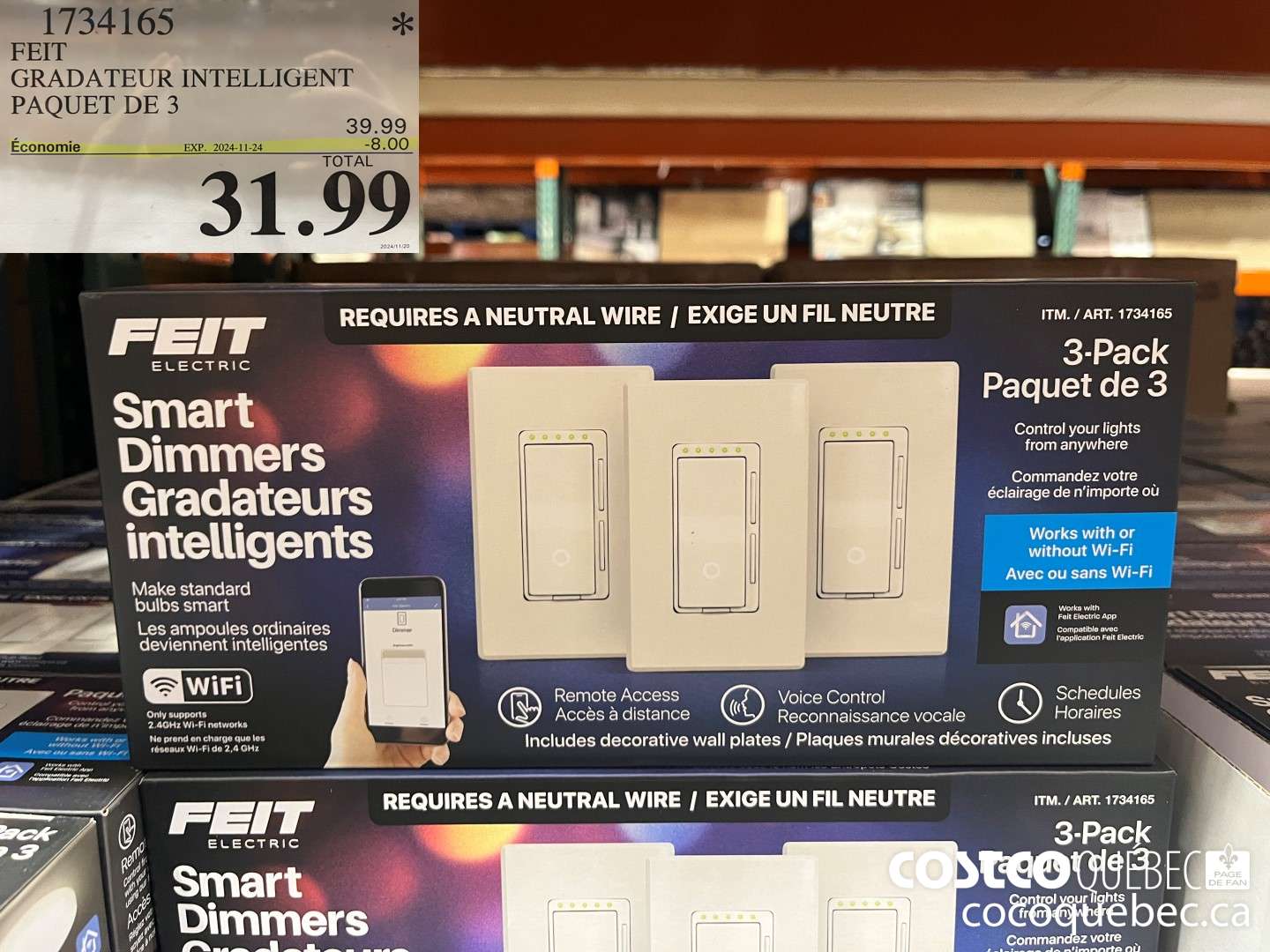 1734165 FEIT GRADATEUR INTELLIGENT PAQUET DE 3 AAA ($8.00 INSTANT SAVINGS EXPIRES ON 2024-11-24) $39.99