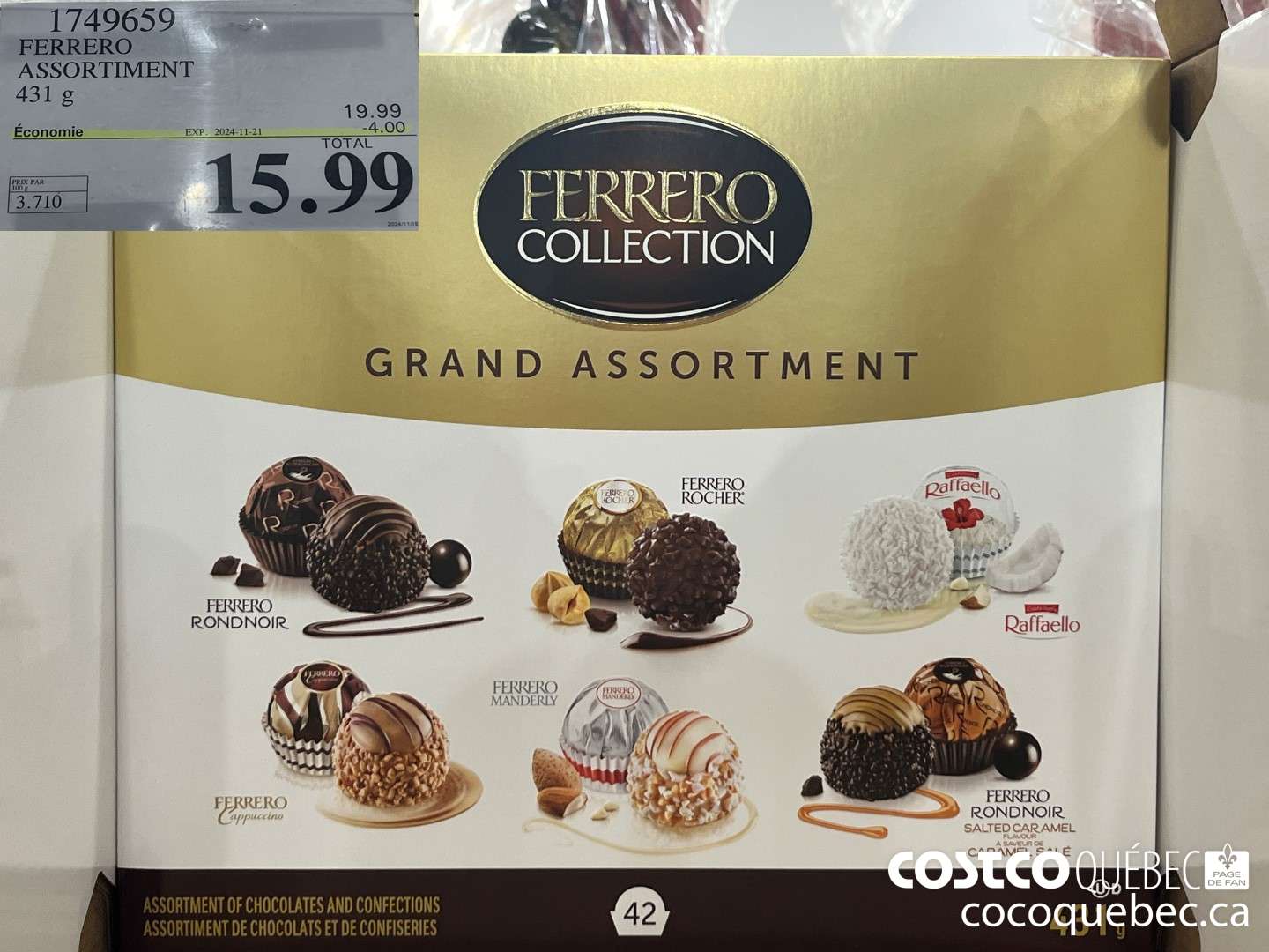 1749659 FERRERO ASSORTIMENT  ($4.00 INSTANT SAVINGS EXPIRES ON 2024-11-21) $15.99
