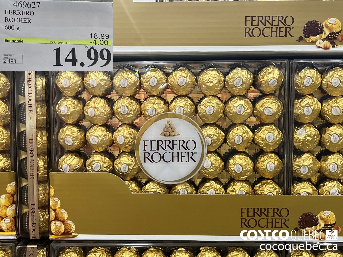 469627 FERRERO ROCHER T48 600 G  ($4.00 INSTANT SAVINGS EXPIRES ON 2024-11-10) $14.99
