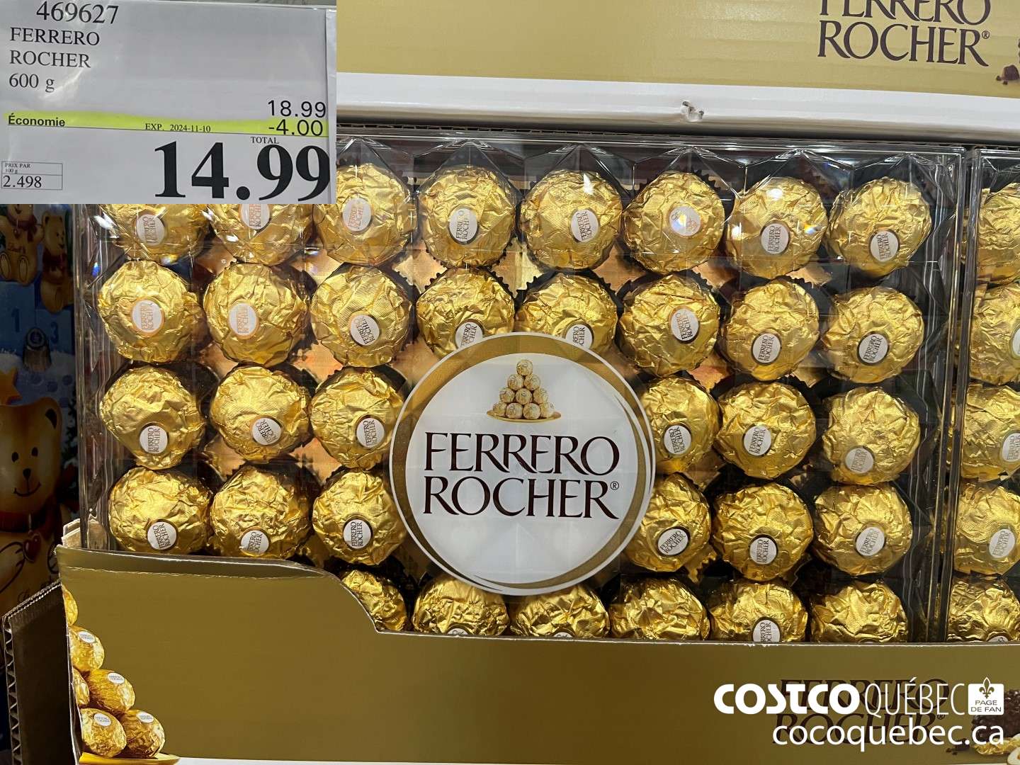 469627 FERRERO ROCHER T48 600 G  ($4.00 INSTANT SAVINGS EXPIRES ON 2024-11-10) $14.99