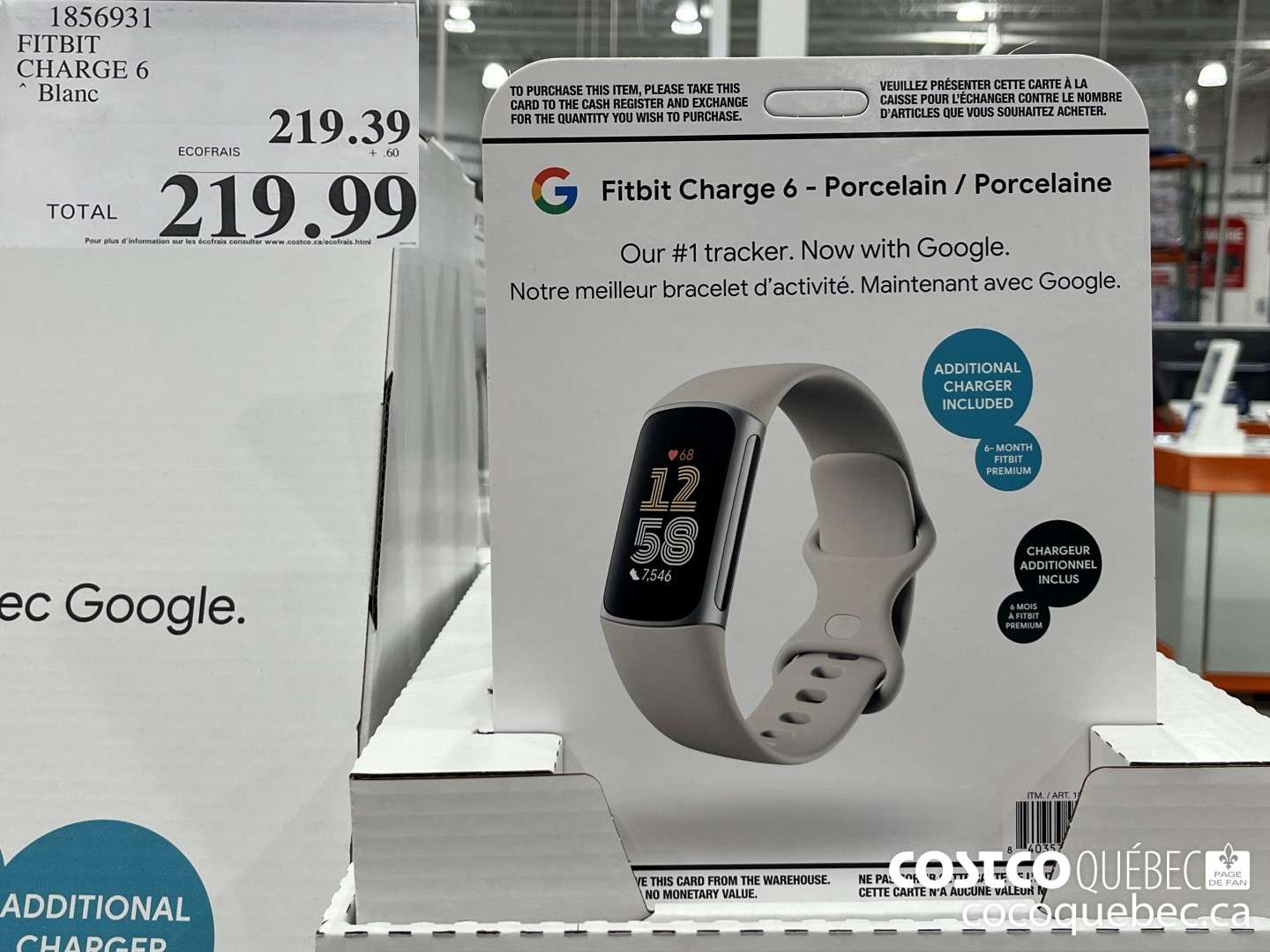 1856931 FITBIT CHARGE 6 ~ Blanc  $219.99