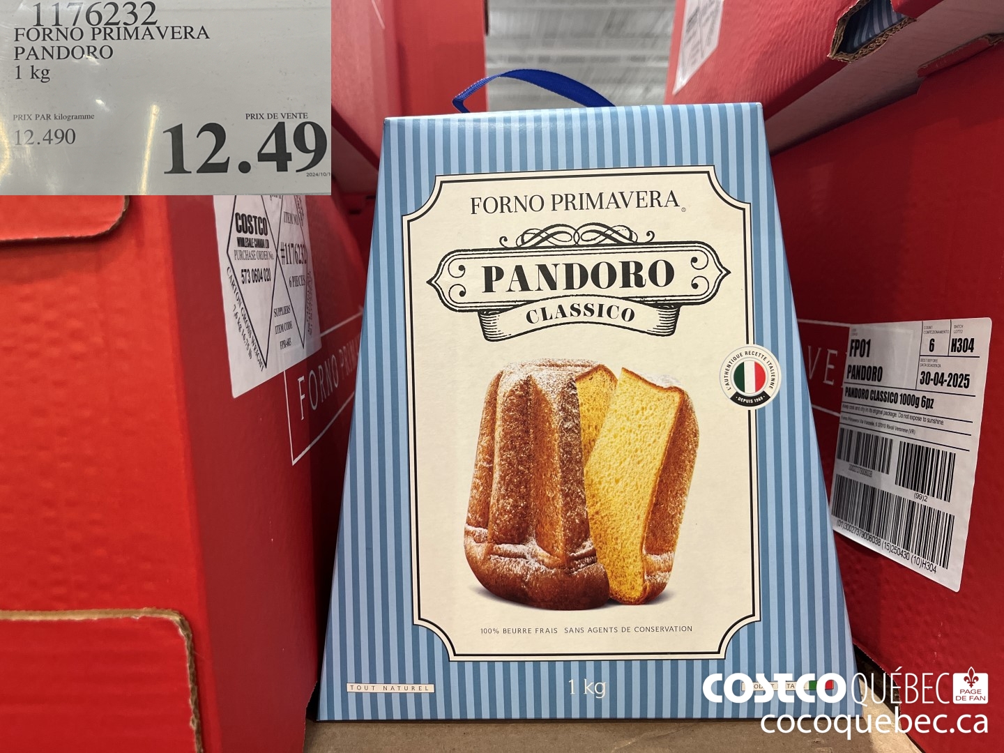 1176232 FORNO PRIMAVERA GATEAU PANDORO $12.99