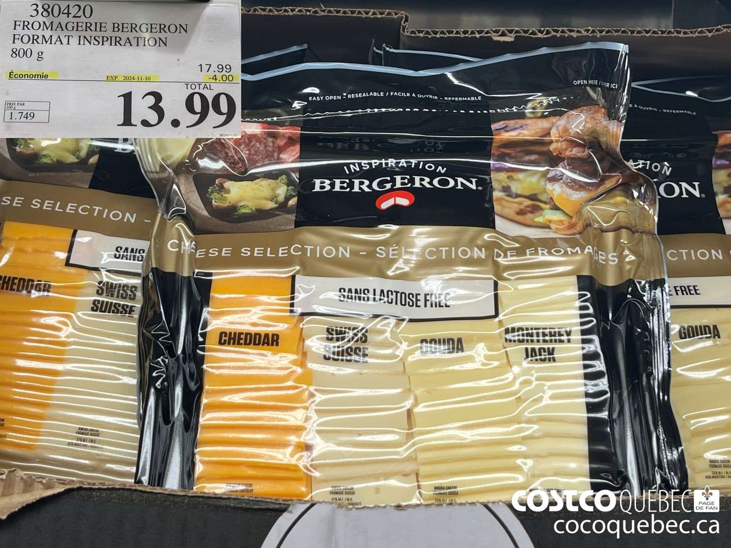 380420 FROMAGERIE BERGERON FORMAT INSPIRATION 800 g ($3.50 INSTANT SAVINGS EXPIRES ON 2024-11-10) $13.99