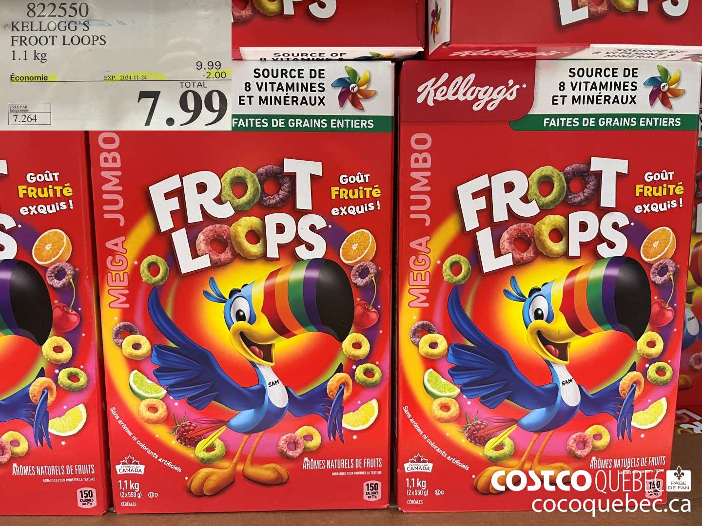 822550 FROOT LOOPS 1.1KG  (EXPIRES ON 2024-11-24) $7.99