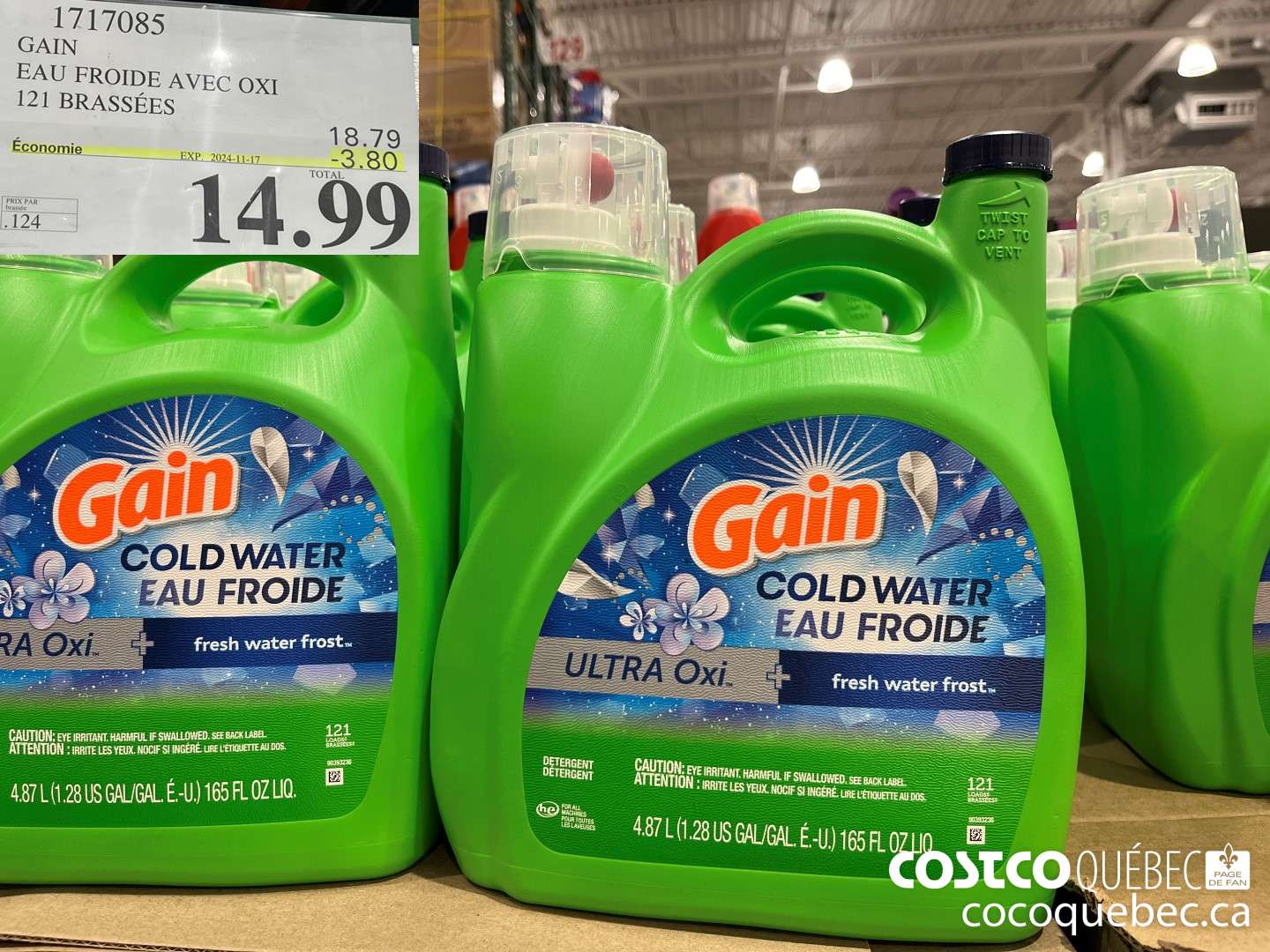 1717085 GAIN EAU FROIDE AVEC OXI 121 BRASSEES  ($3.80 INSTANT SAVINGS EXPIRES ON 2024-11-17) $14.99