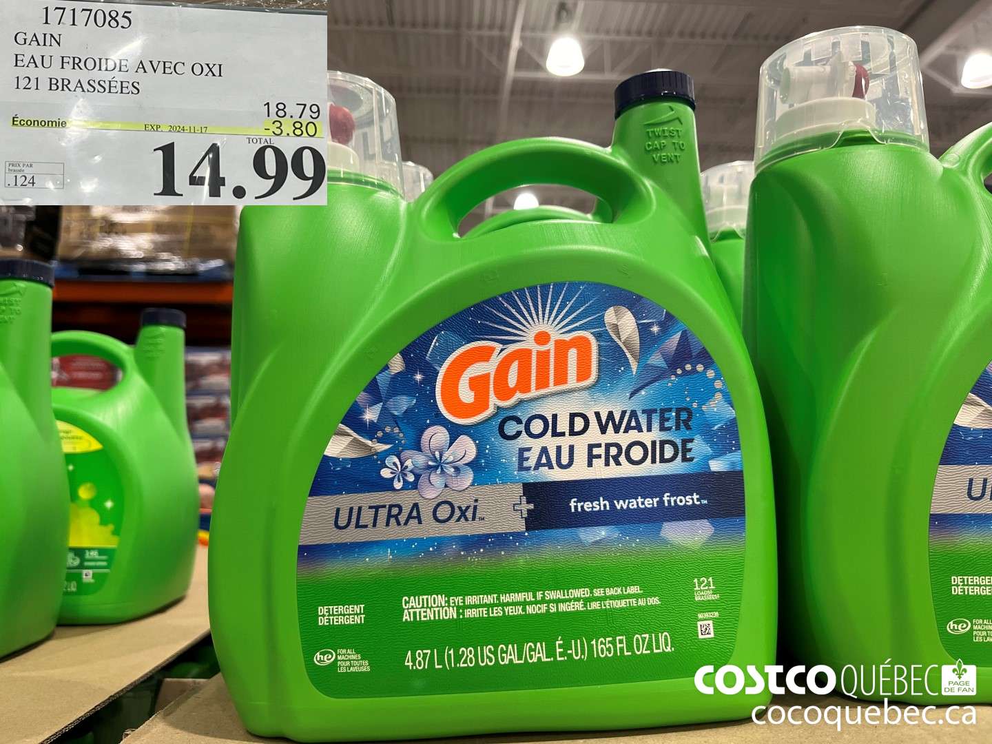 1717085 GAIN EAU FROIDE AVEC OXI 121 BRASSEES  ($3.80 INSTANT SAVINGS EXPIRES ON 2024-11-17) $14.99