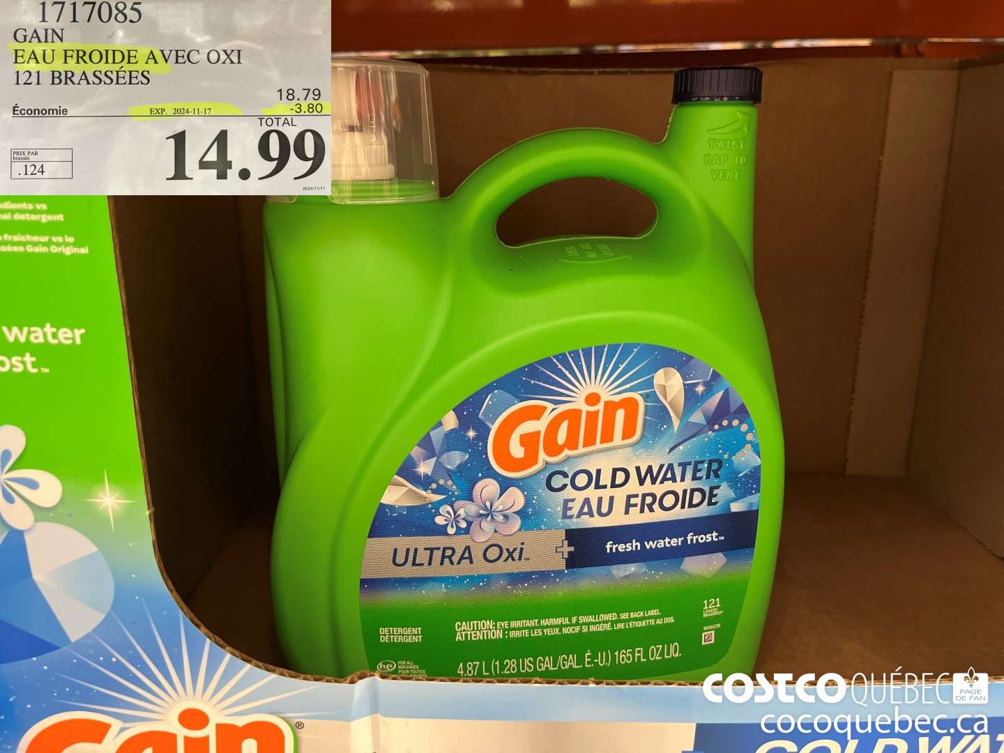 1717085 GAIN EAU FROIDE AVEC OXI 121 BRASSEES  ($3.80 INSTANT SAVINGS EXPIRES ON 2024-11-17) $14.99