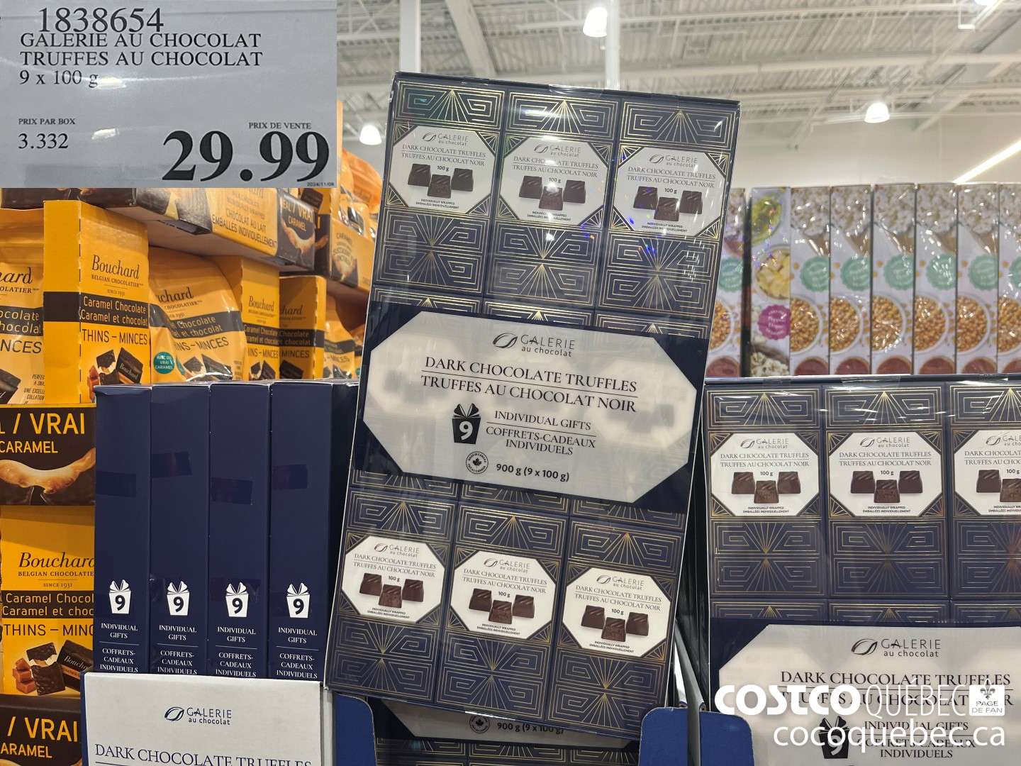 1838654 GALERIE AU CHOCOLAT TRUFFES AU CHOCOLAT  $29.99