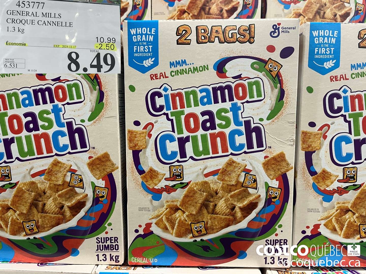453777 GENERAL MILLS CROQUE CANNELLE 1.3 kg ($2.00 INSTANT SAVINGS EXPIRES ON 2024-11-24) $8.49