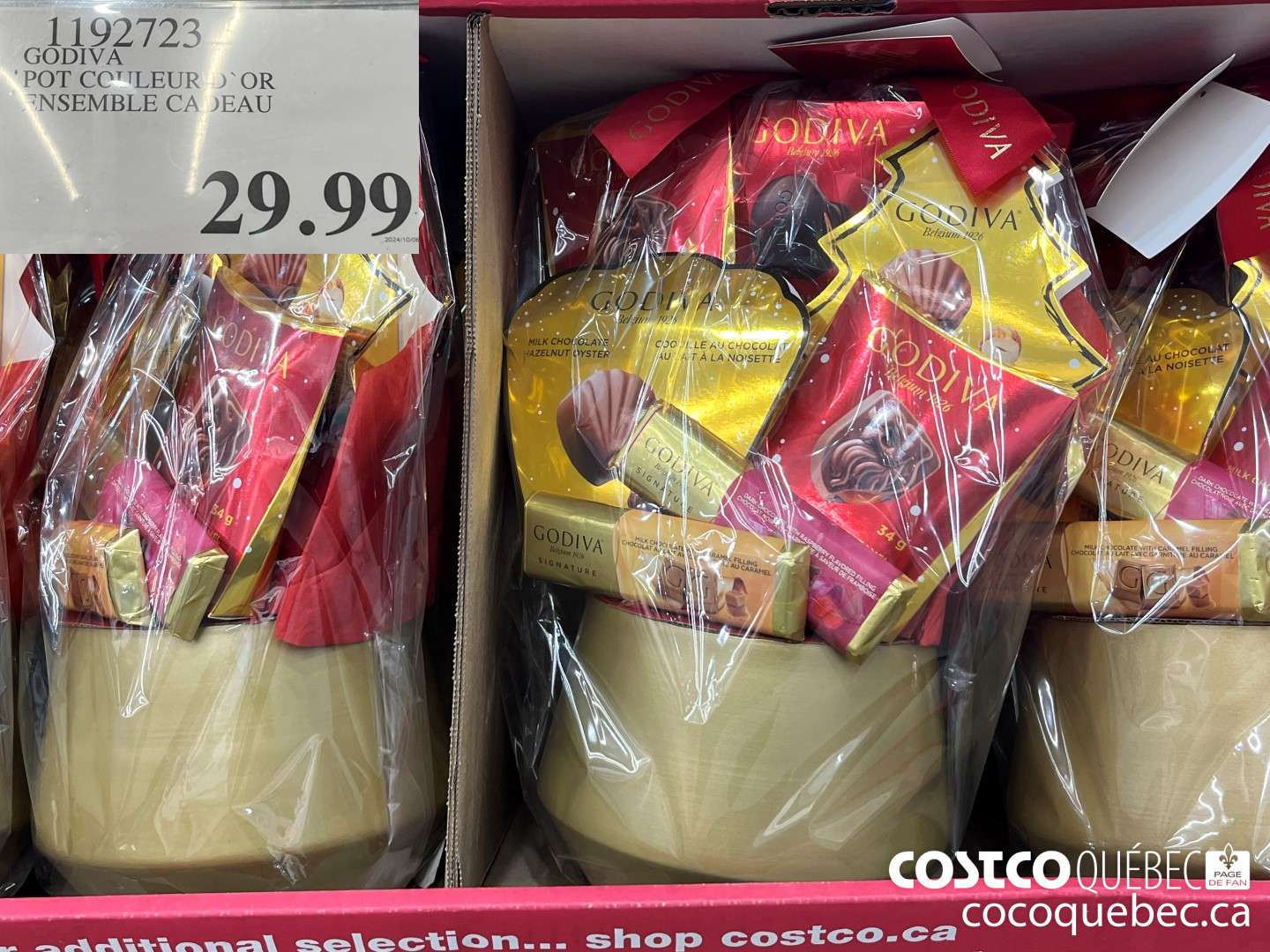 11927923 GODIVA ‘POT COULEUR D'OR ENSEMBLE CADEAU  $29.99