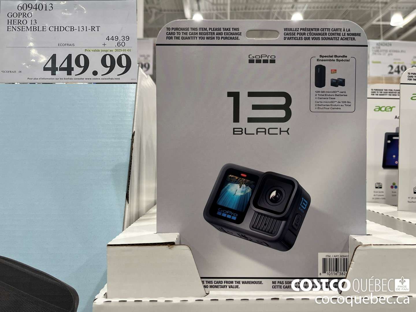 6094013 GOPRO HERO 13 ENSEMBLE CHDCB-131-RT  $449.99