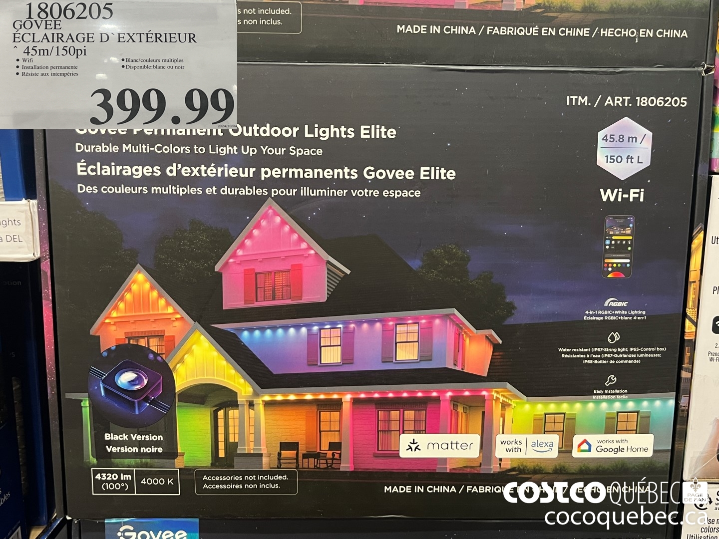 1806205 GOVEE ECLAIRAGE D'EXTERIEUR  $399.99