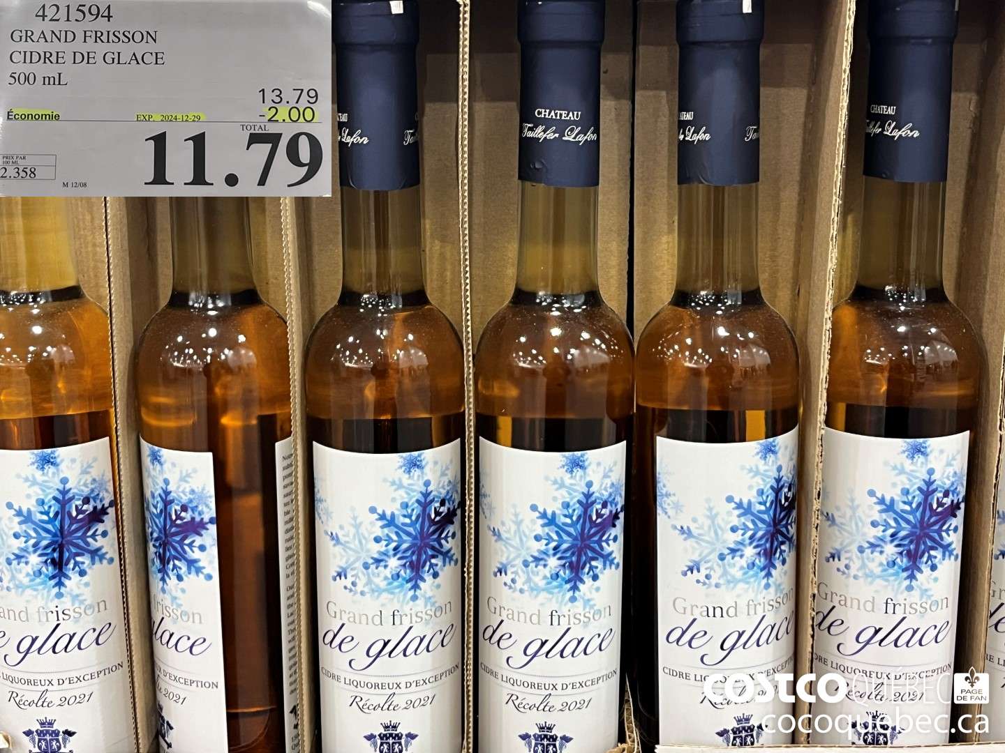 421594 GRAND FRISSON CIDRE DE GLACE 500 ML ($2.00 INSTANT SAVINGS EXPIRES ON 2024-12-29) $11.79