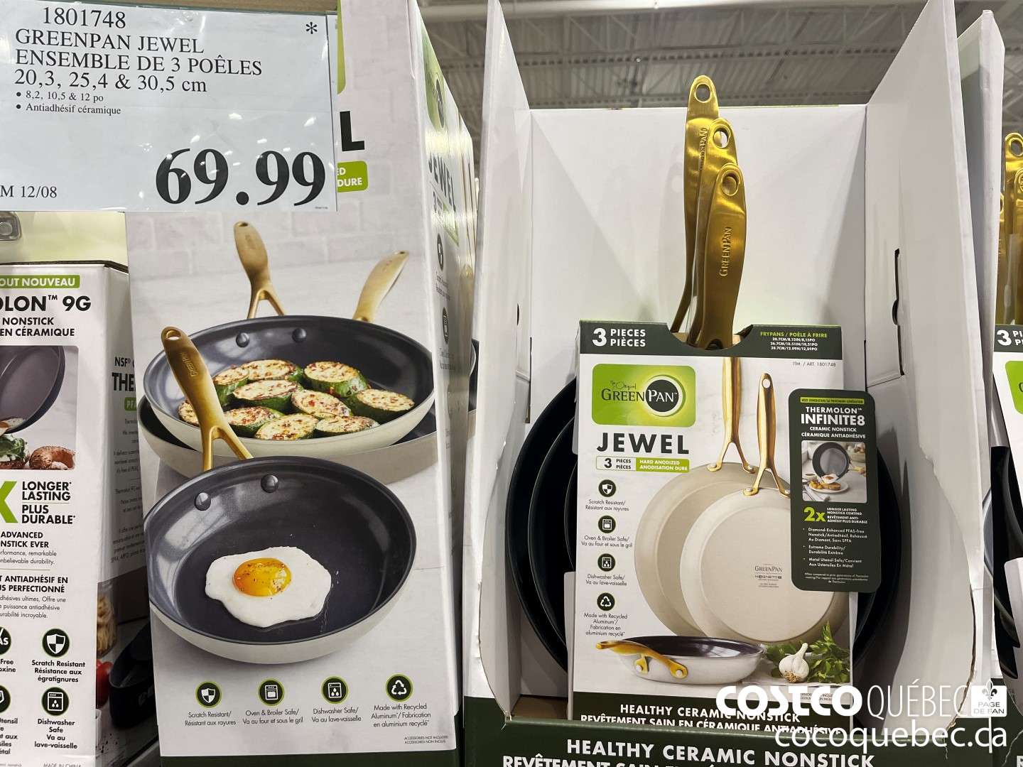 1801748 GREENPAN JEWEL ENSEMBLE DE 3 POELES  $69.99