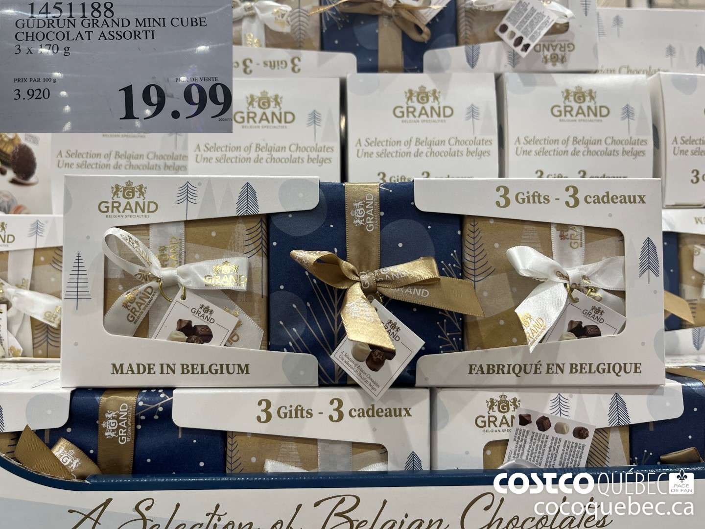1451188 GUDRUN GRAND MINI CUBE CHOCOLAT ASSORTI  $19.99