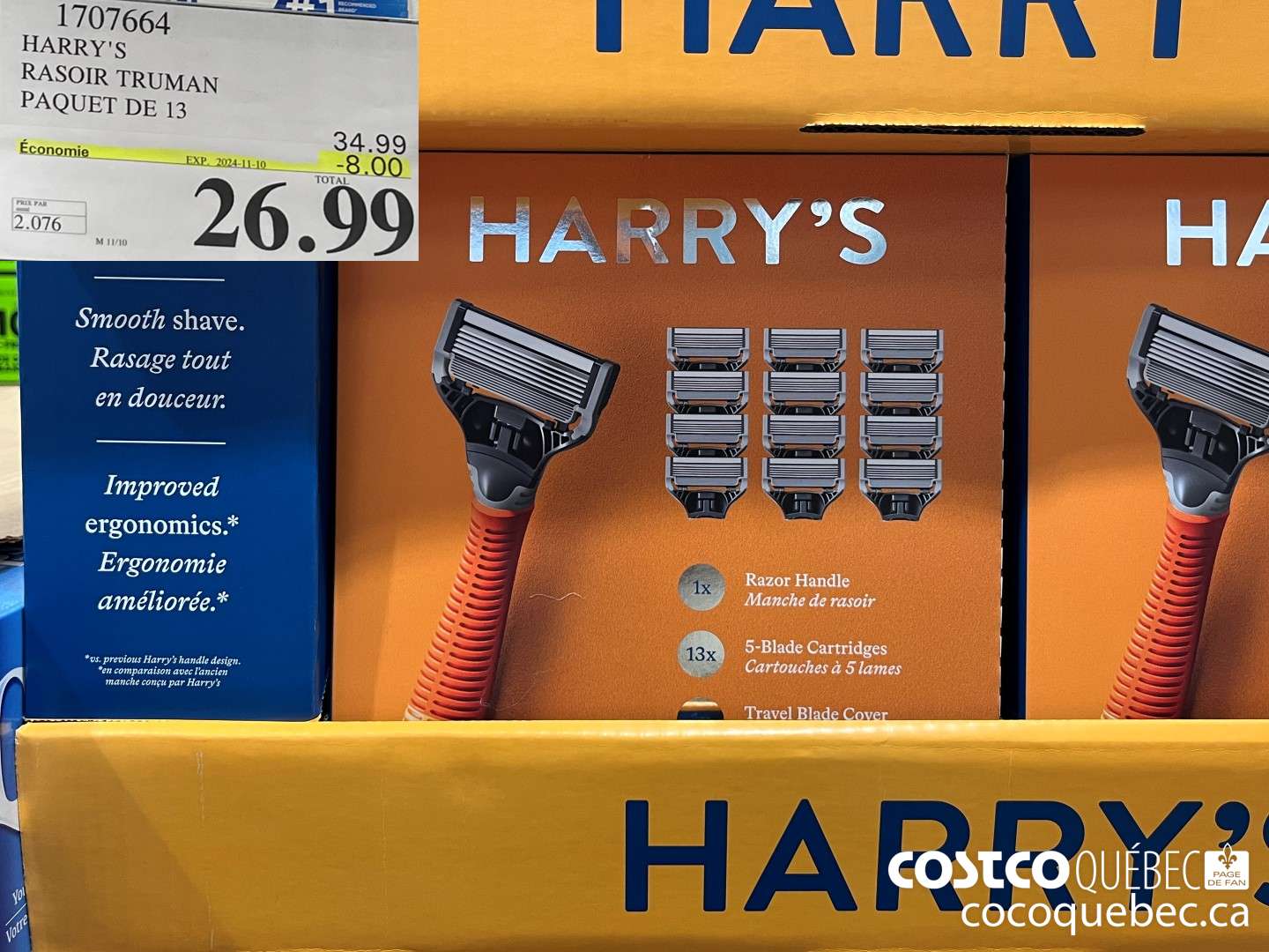 1707664 HARRY's RASOIR TRUMAN PAQUET DE 13  ($8.00 INSTANT SAVINGS EXPIRES ON 2024-11-03) $26.99