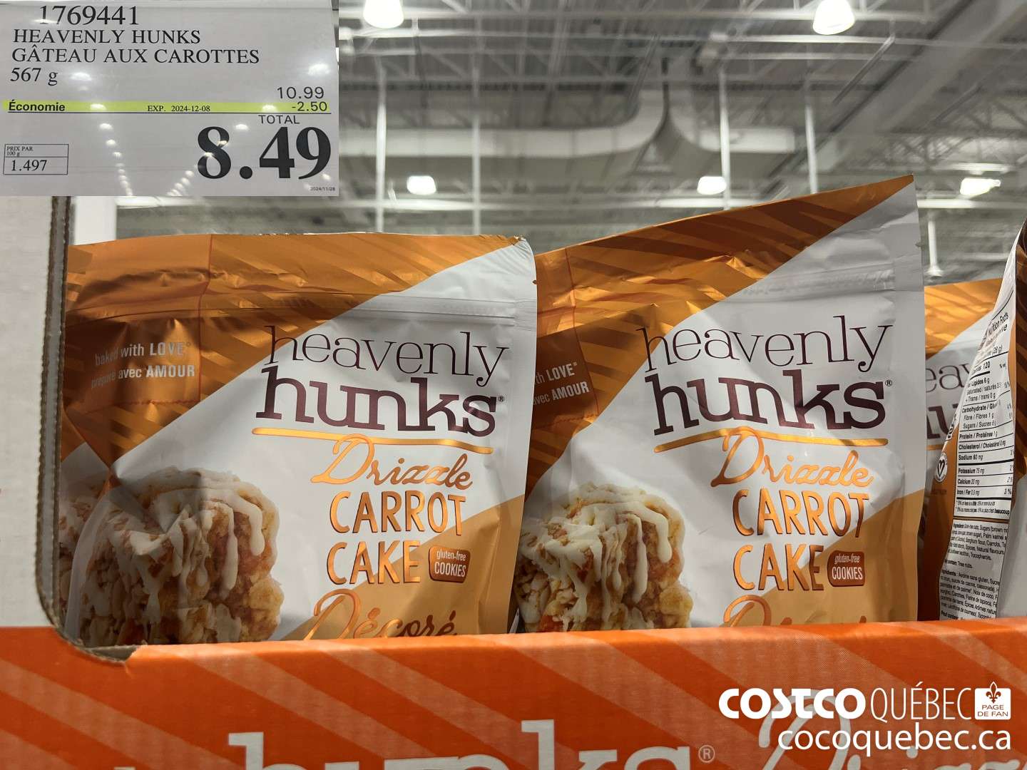 17769441 HEAVENLY HUNKS GATEAU AUX CAROTTES  ($2.50 INSTANT SAVINGS EXPIRES ON 2024-12-08) $8.49