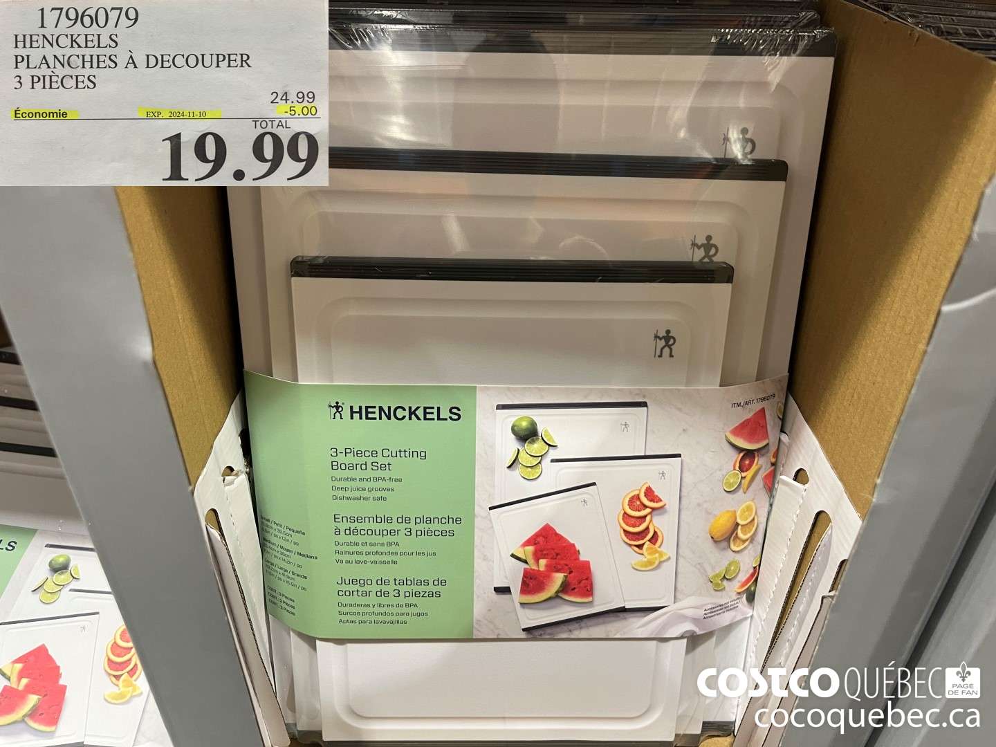 1796079 HENCKELS | PLANCHES A DECOUPER 3 PIECES  ($5.00 INSTANT SAVINGS EXPIRES ON 2024-11-10) $19.99