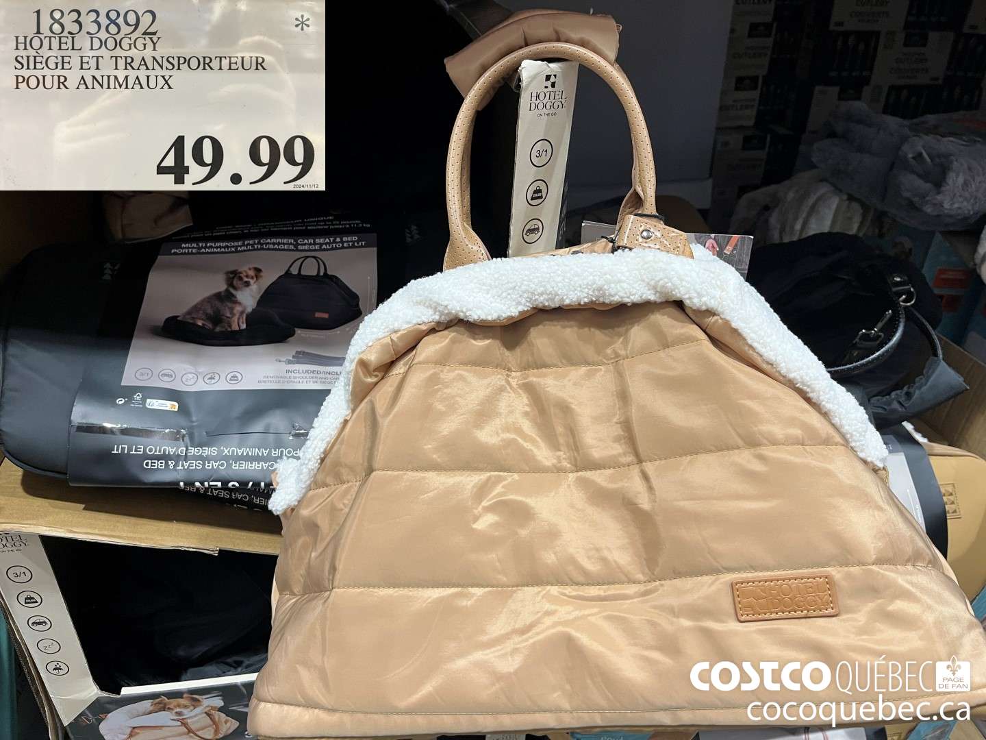 1833892 HOTEL DOGGY SIEGE ET TRANSPORTEUR POUR ANIMAUX  $49.99