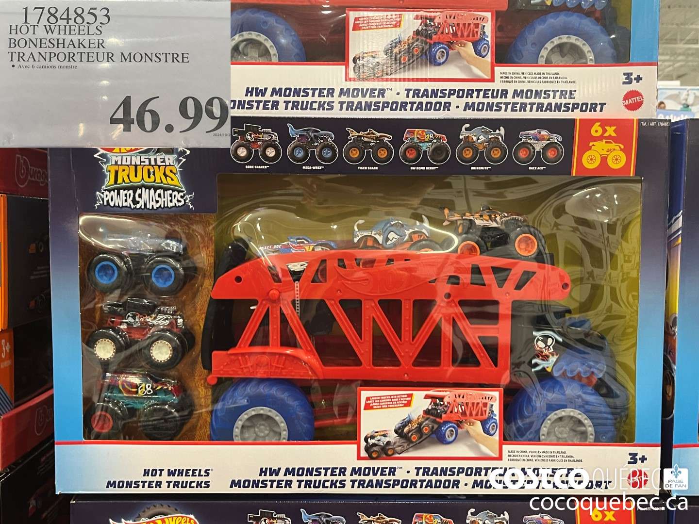1784853 HOT WHEELS BONESHAKER TRAN PORTEUR MONSTRE  $46.99