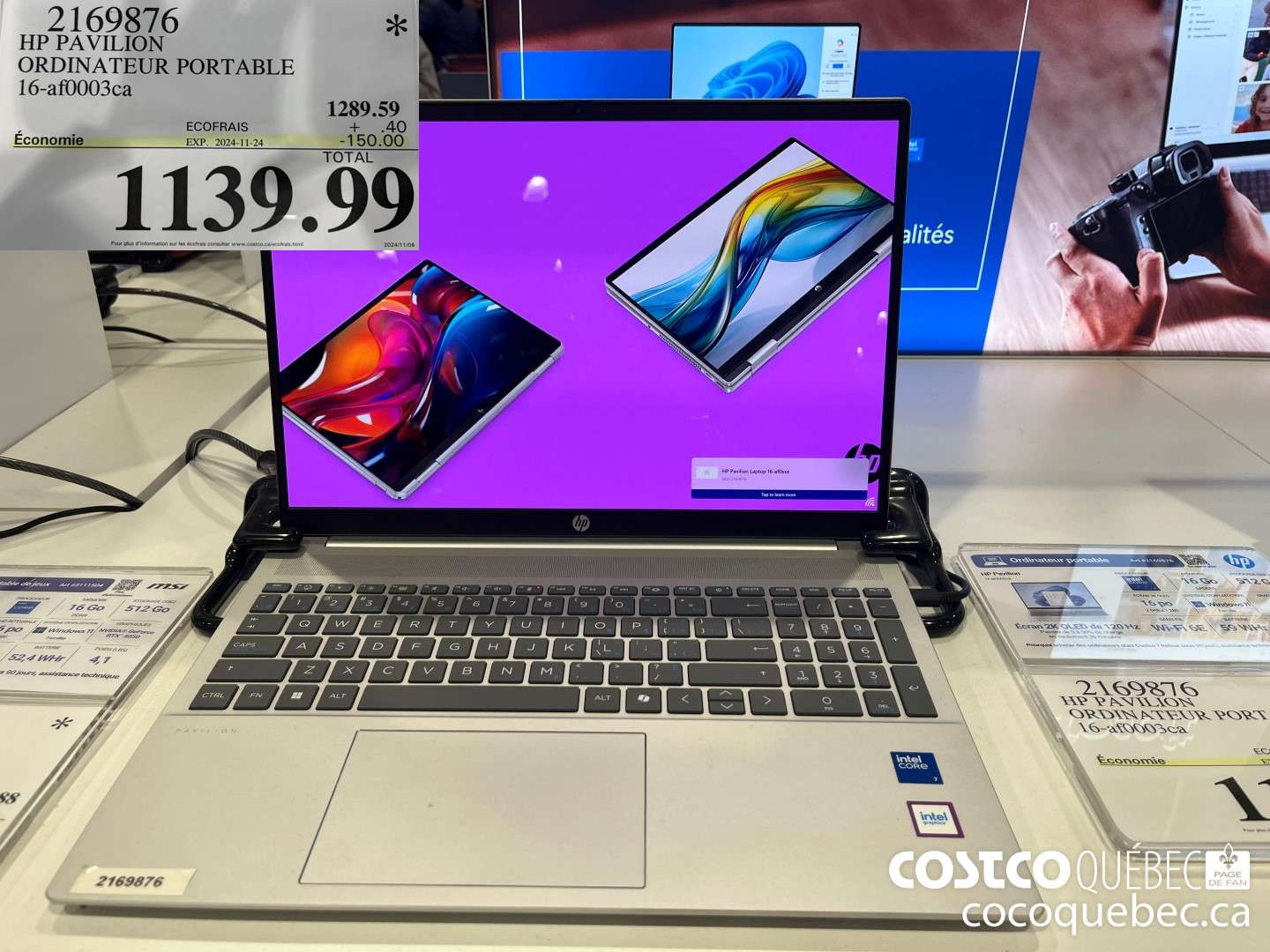 2169876 HP PAVILION ORDINATEUR PORTABLE 16-af0003ca  ($150.00 INSTANT SAVINGS EXPIRES ON 2024-11-24) $1139.99