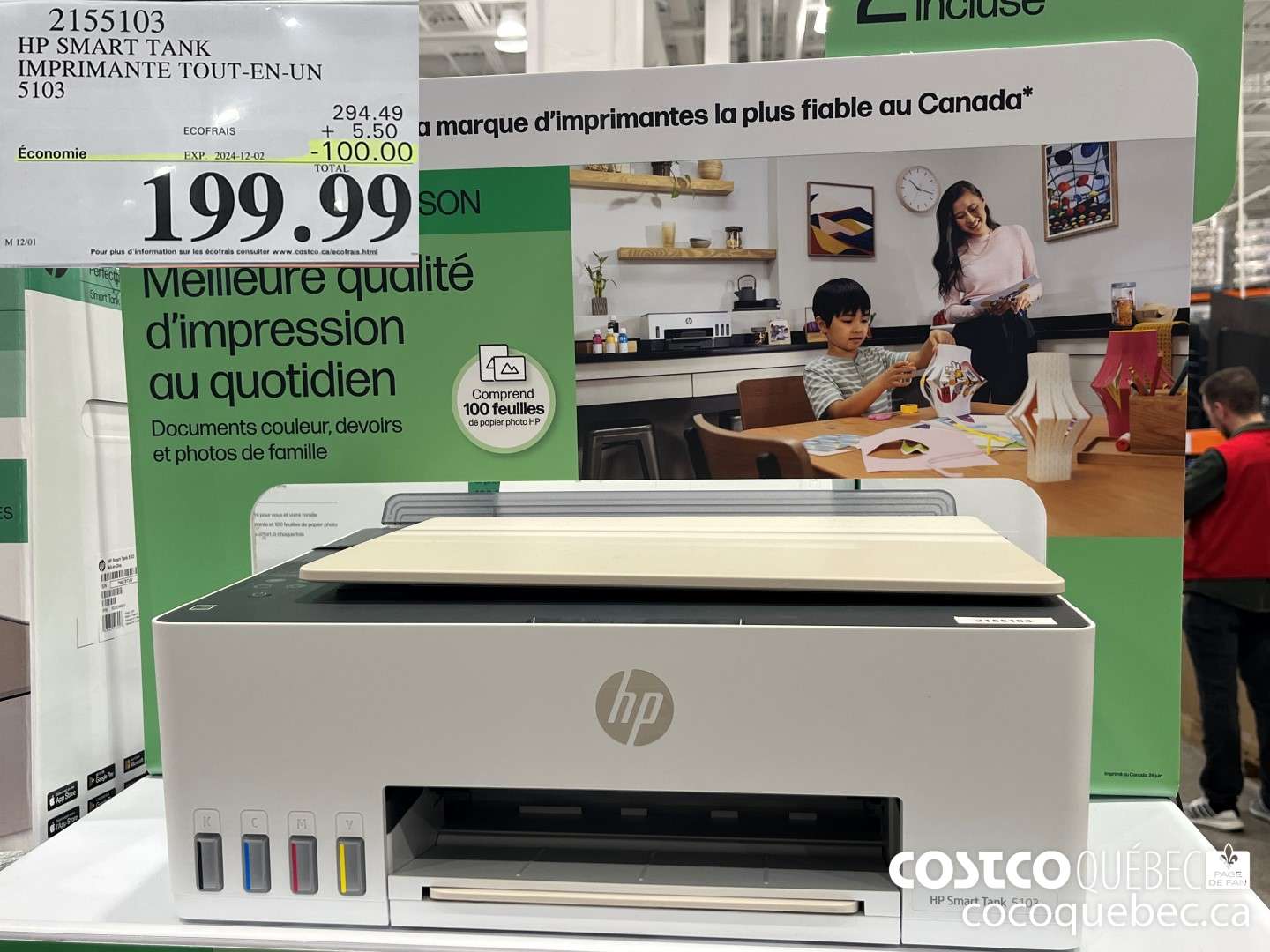 2155103 HP SMART TANK IMPRIMANTE TOUT-EN-UN 5103  ($100.00 INSTANT SAVINGS EXPIRES ON 2024-12-02) $199.99
