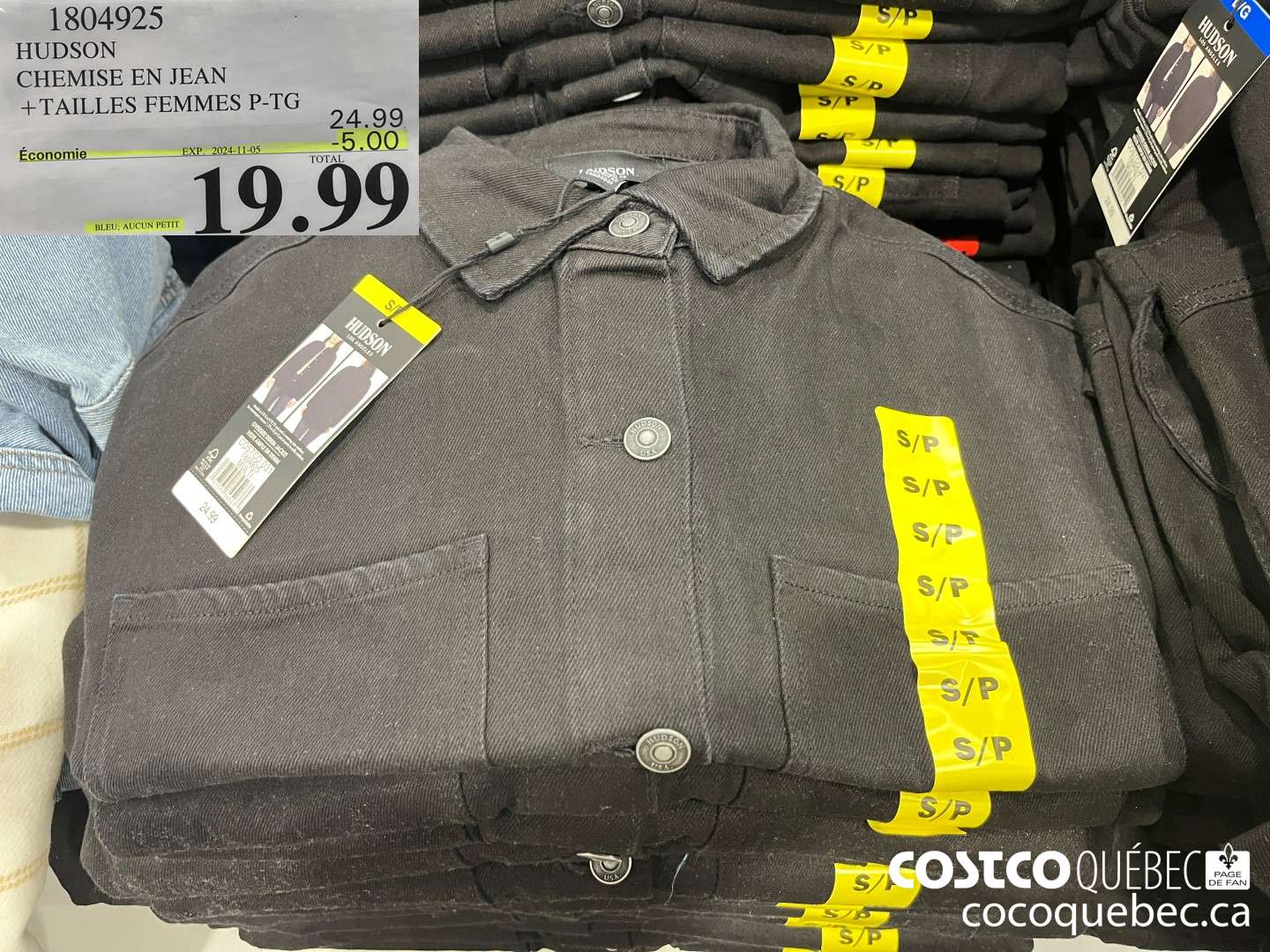 1804925 HUDSON CHEMISE EN JEAN + TAILLES FEMMES P-TG  ($5.00 INSTANT SAVINGS EXPIRES ON 2024-11-05) $19.99