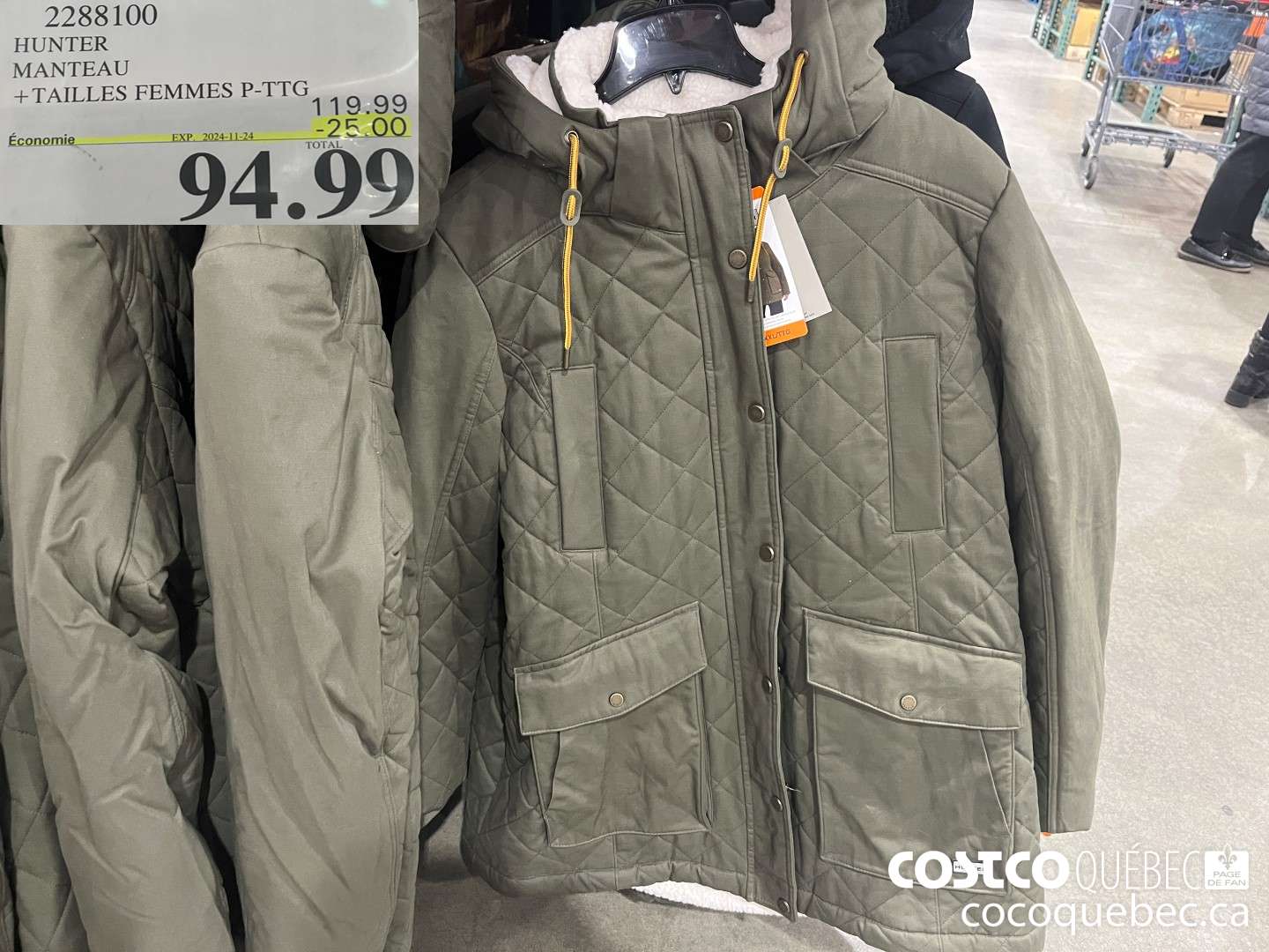 2288100 HUNTER MANTEAU  ($25.00 INSTANT SAVINGS EXPIRES ON 2024-11-24) $94.99