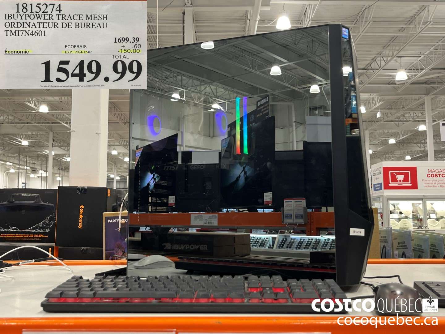 1815274 IBUYPOWER TRACE MESH ORDINATEUR DE BUREAU  ($150.00 INSTANT SAVINGS EXPIRES ON 2024-12-02) $1549.99