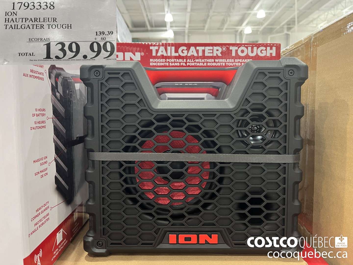 1793338 ION HAUTPARLEUR TAILGATER TOUGH  $139.99