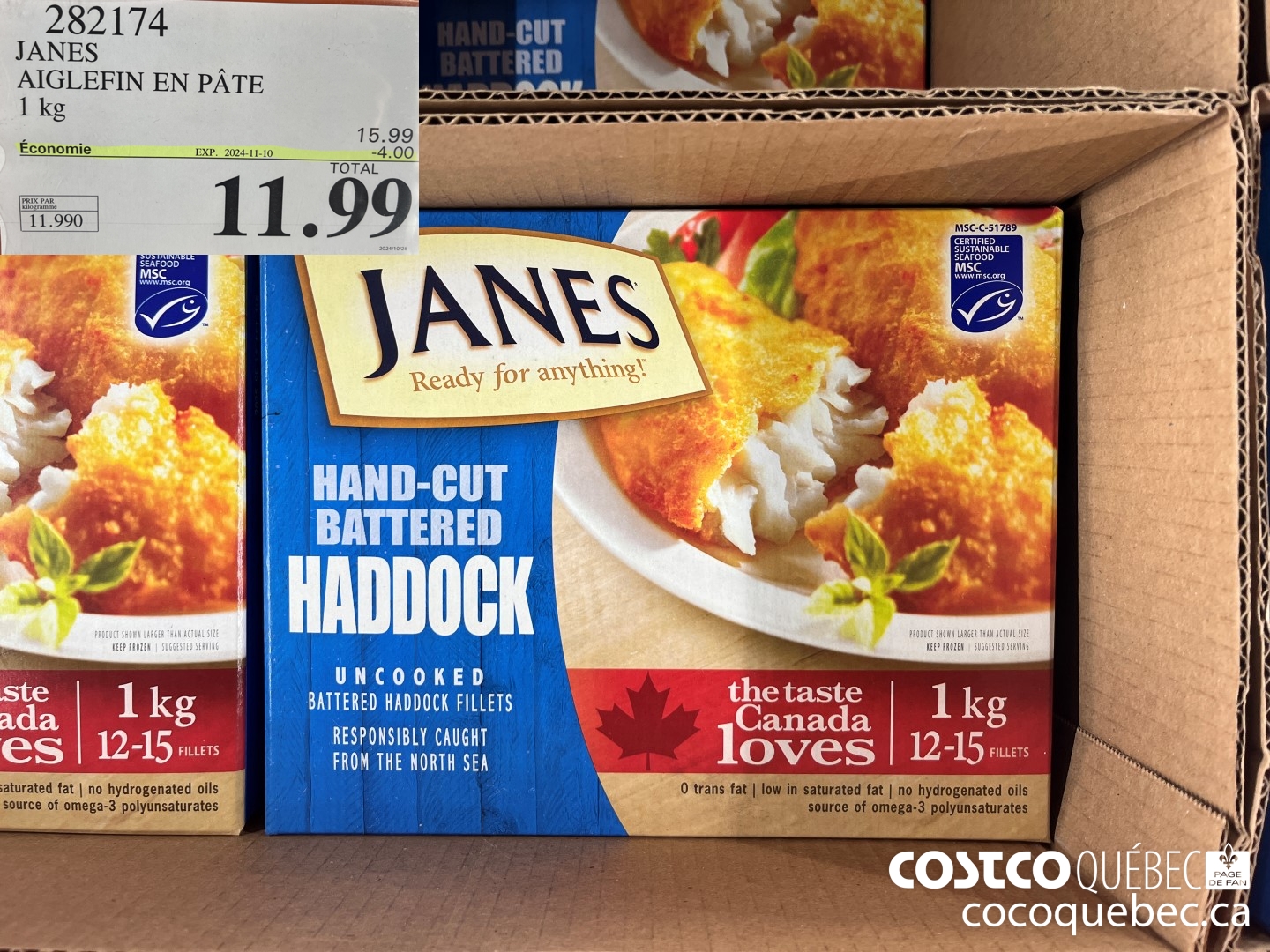 282174 JANES AIGLEFIN EN PATE 1 KG ($4.00 INSTANT SAVINGS EXPIRES ON 2024-11-10) $11.99