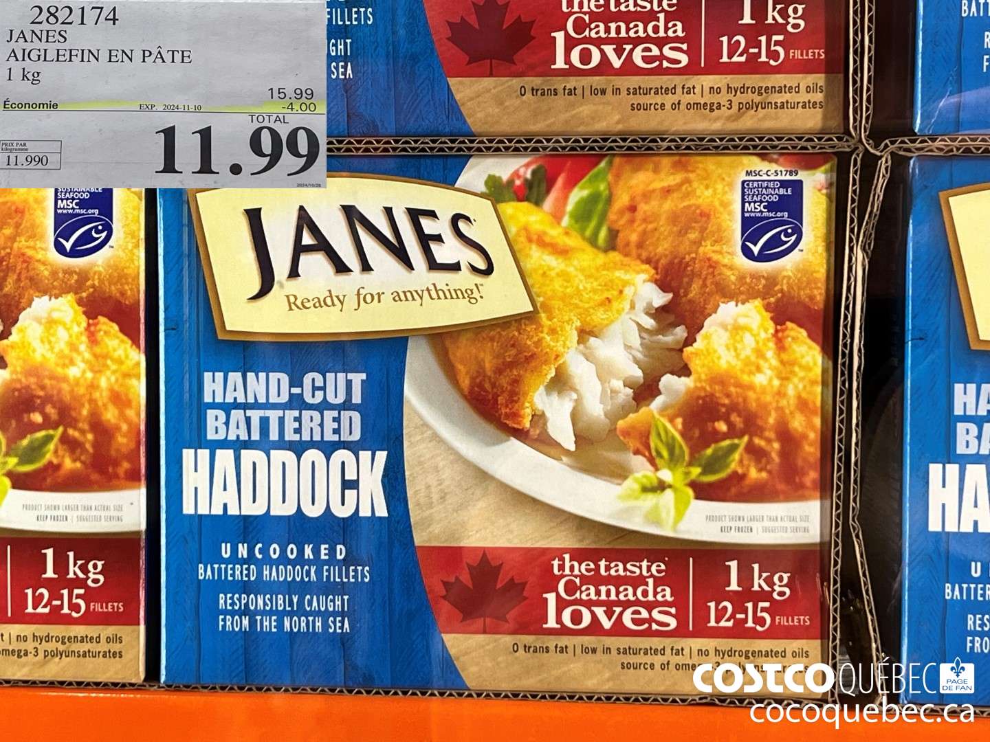 282174 JANES AIGLEFIN EN PATE 1 KG ($4.00 INSTANT SAVINGS EXPIRES ON 2024-11-10) $11.99